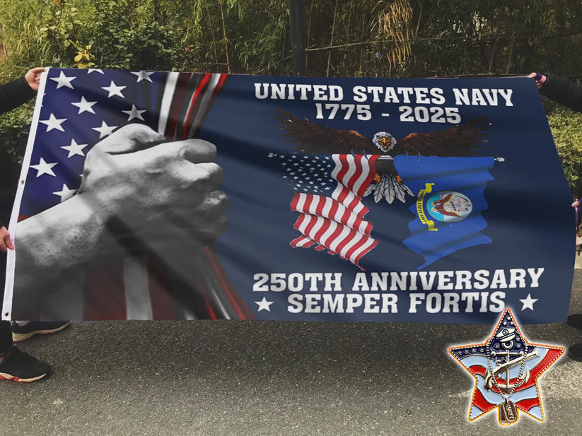 U.S. Navy 250 Years Anniversary Flag
