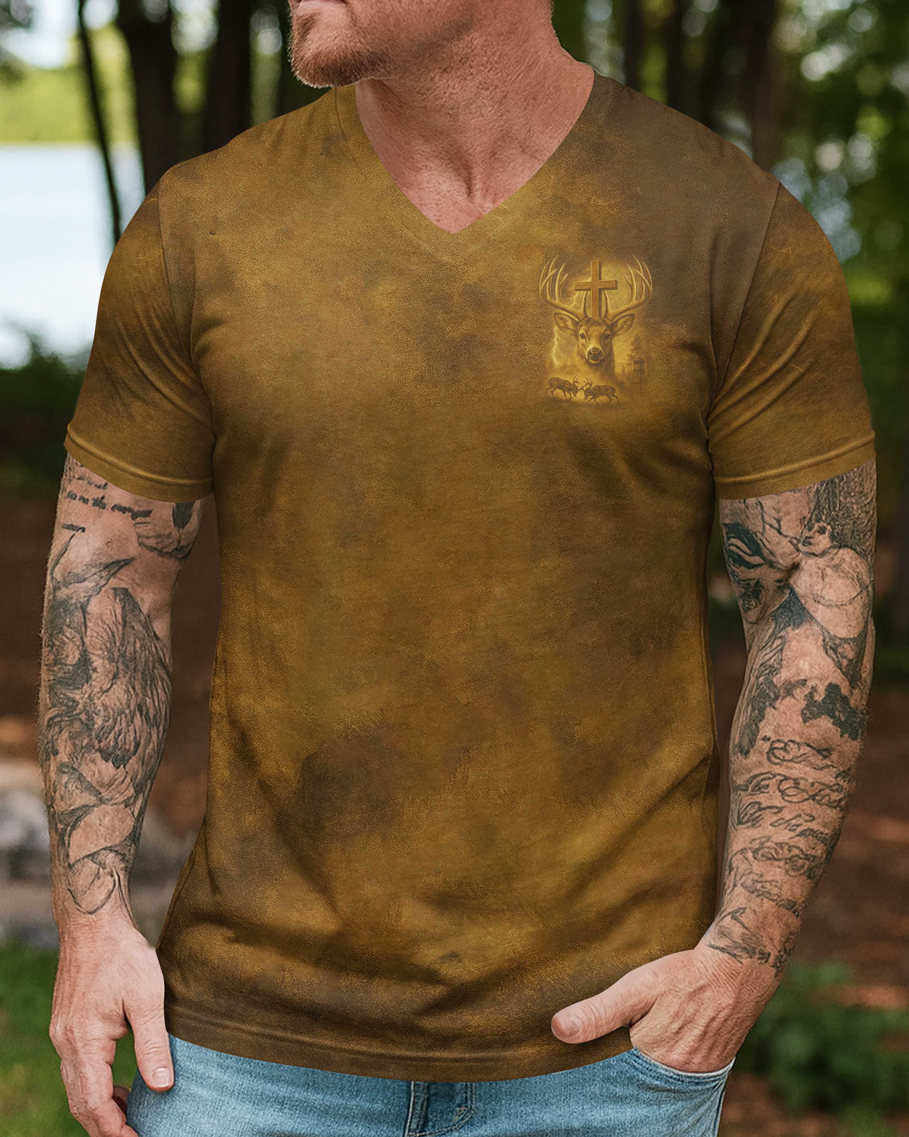 I've Got Hunting In My Veins And Jesus In My Heart All Over Print T-Shirt