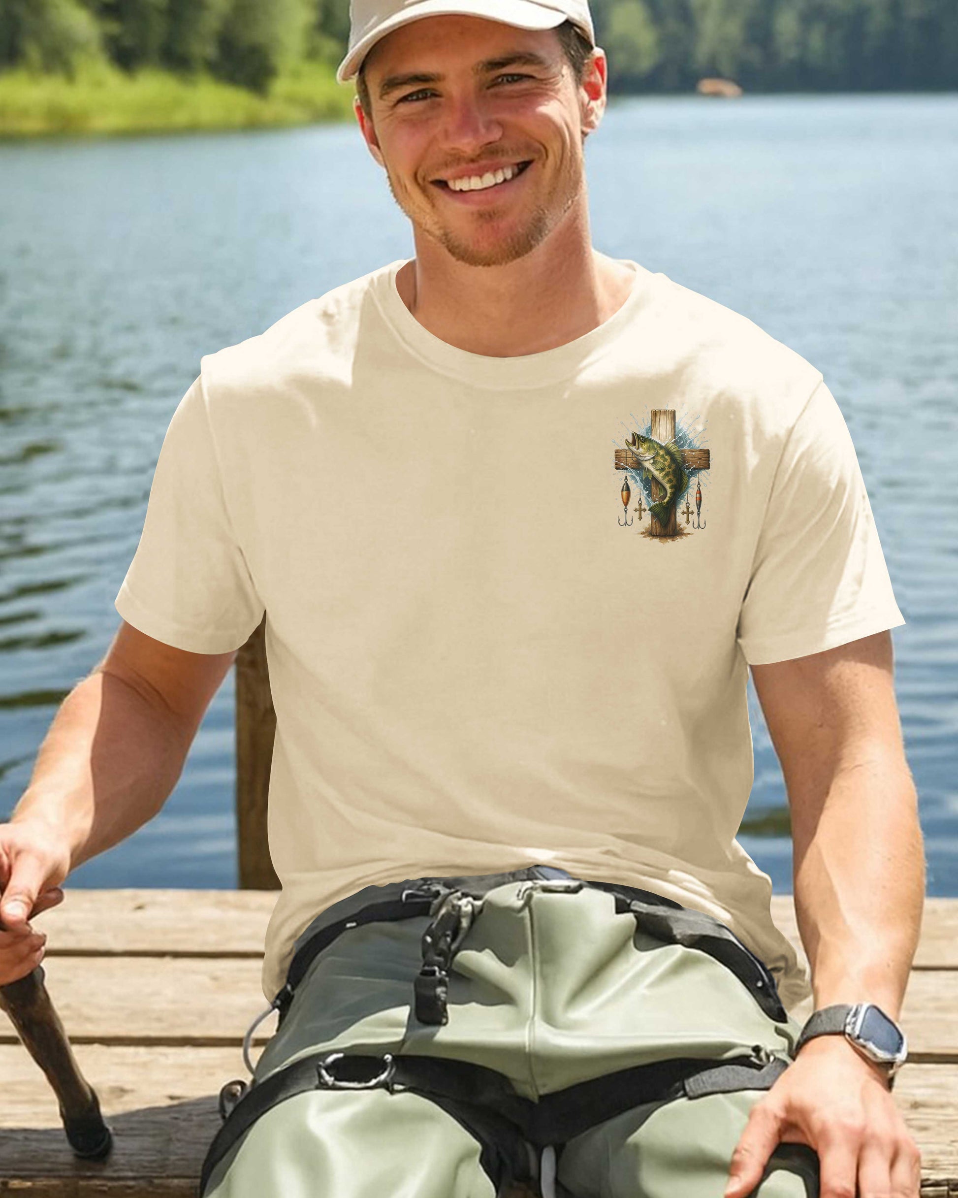 Hooked On Jesus All Over Print T-Shirt