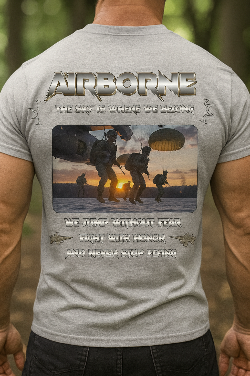 AIRBORNE VETERAN T-SHIRT – THE SKY IS WHERE WE BELONG