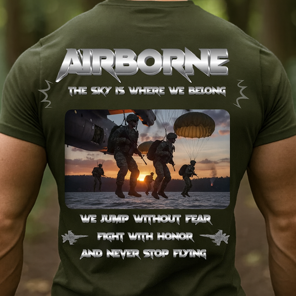 AIRBORNE VETERAN T-SHIRT – THE SKY IS WHERE WE BELONG