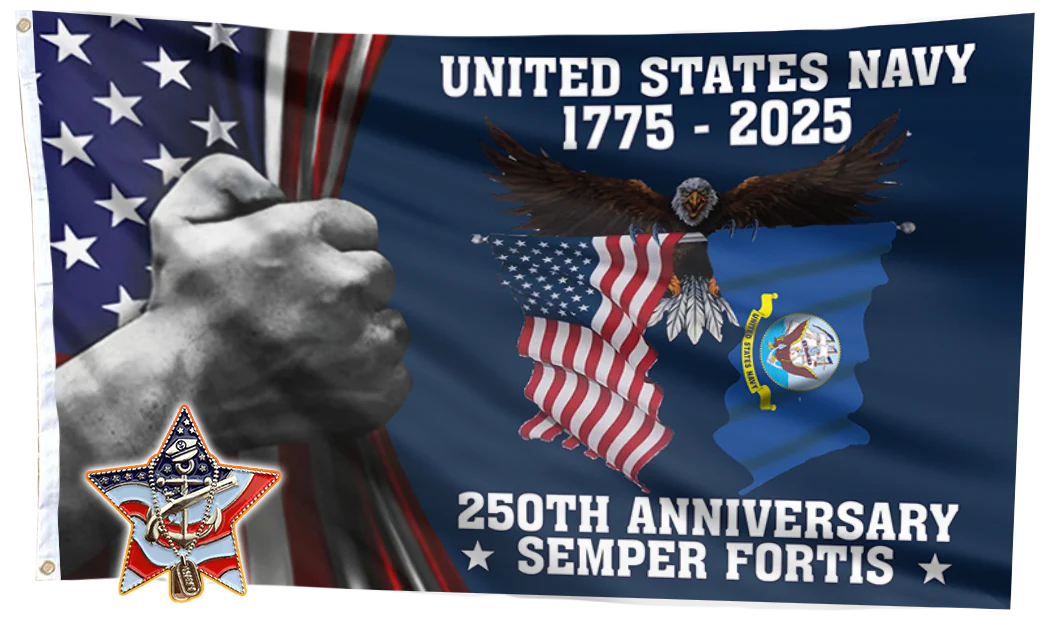 U.S. Navy 250 Years Anniversary Flag