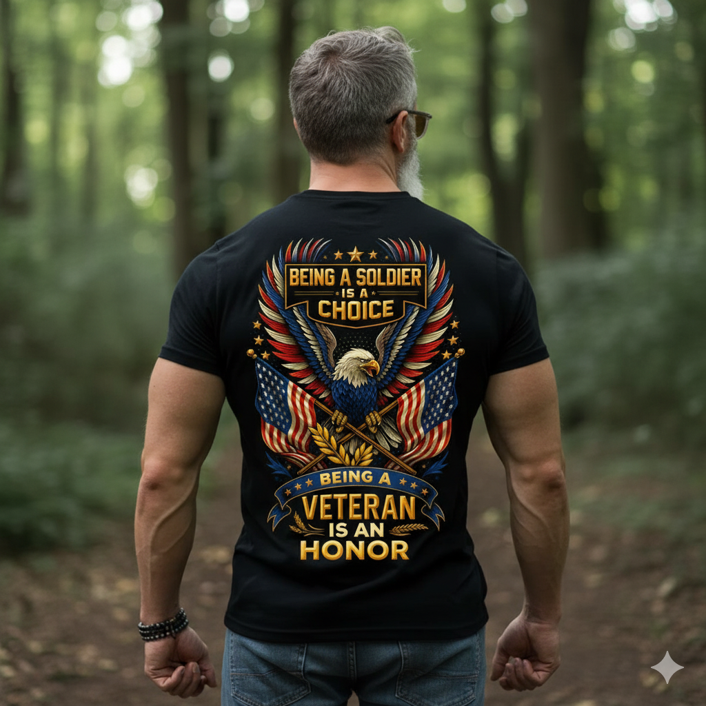 PATRIOTIC EAGLE TEE - BEING A VETERAN IS AN HONOR