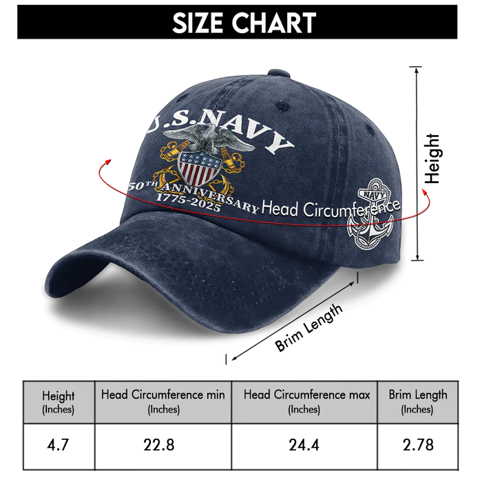 NAVY 250TH ANNIVERSARY WASHED CAP