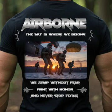 AIRBORNE VETERAN T-SHIRT – THE SKY IS WHERE WE BELONG