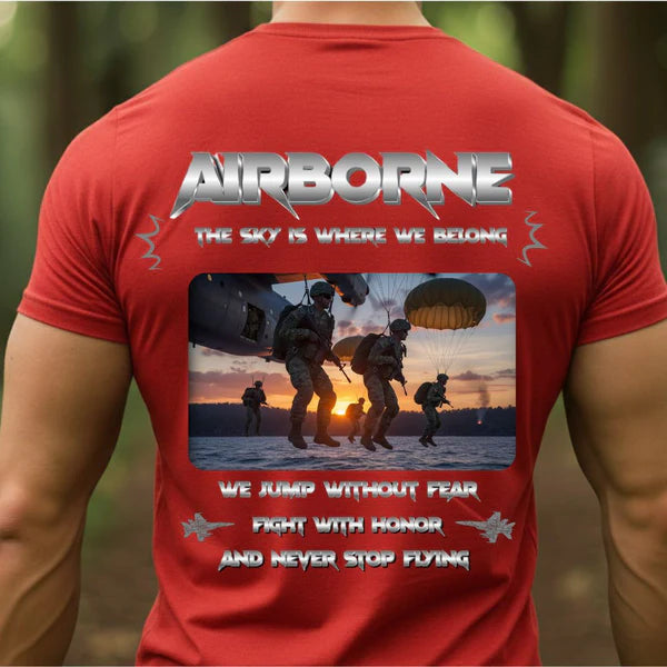 AIRBORNE VETERAN T-SHIRT – THE SKY IS WHERE WE BELONG