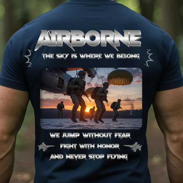 AIRBORNE VETERAN T-SHIRT – THE SKY IS WHERE WE BELONG