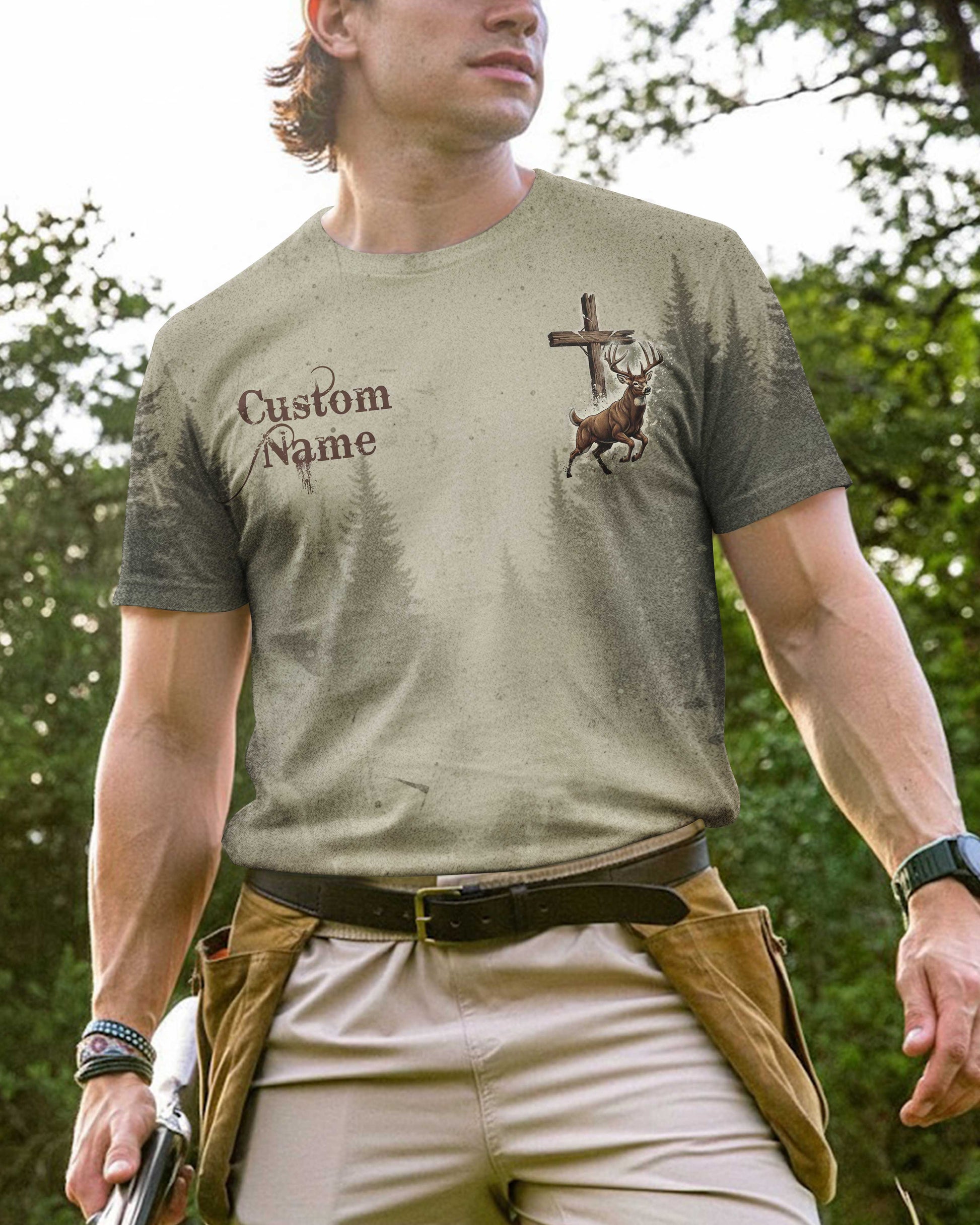 I Like Hunting And Believe In Jesus All Over Print T-Shirt