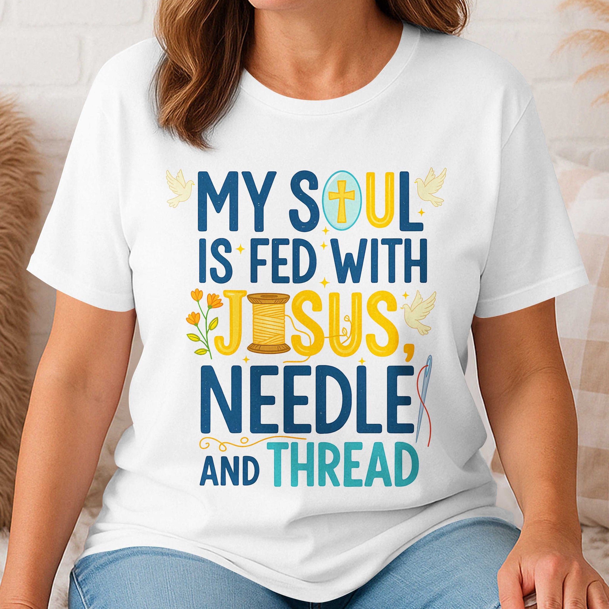 My Soul Is Fed With Jesus Needle T-Shirt