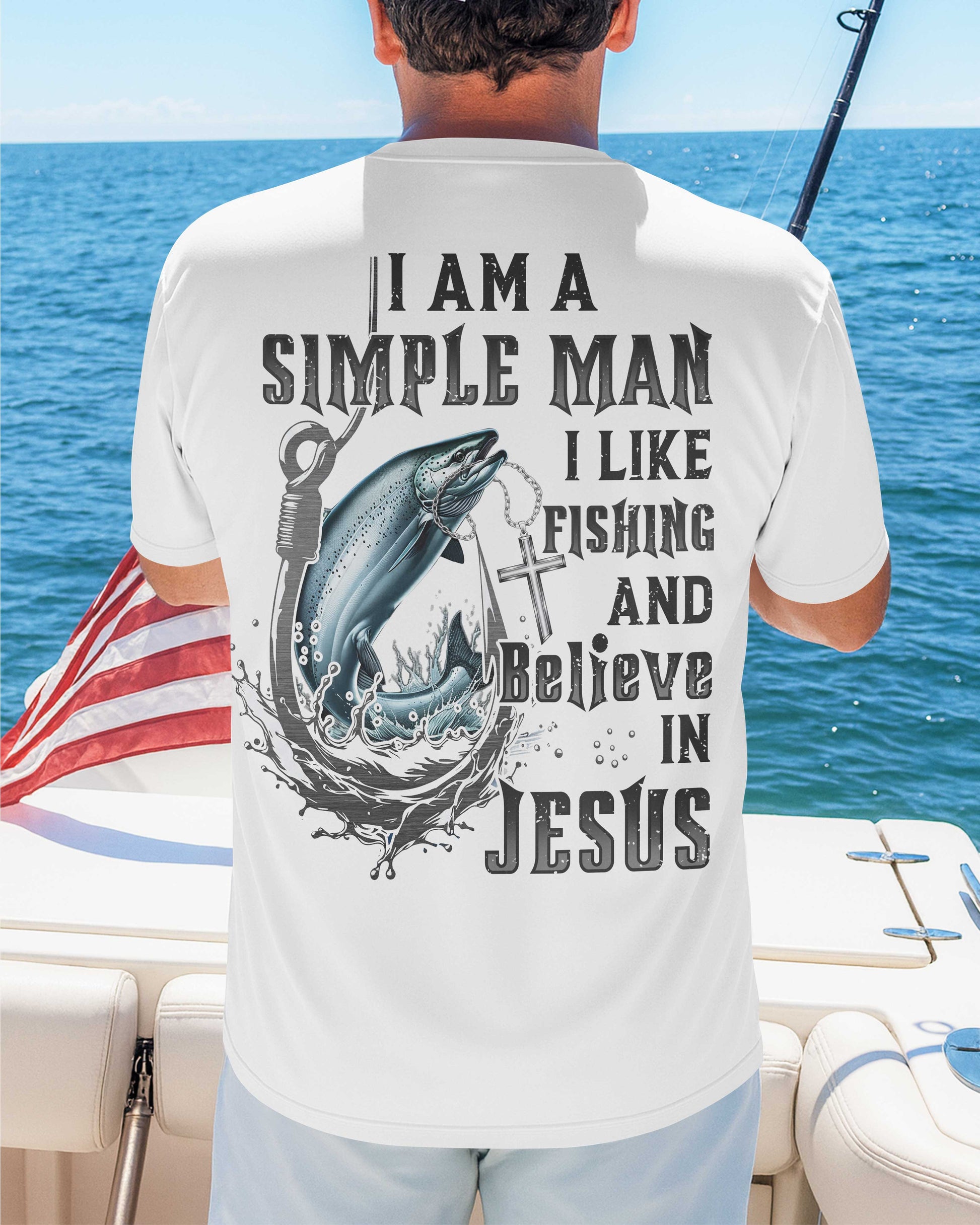 I Like Fishing And Believe In Jesus All Over Print T-Shirt