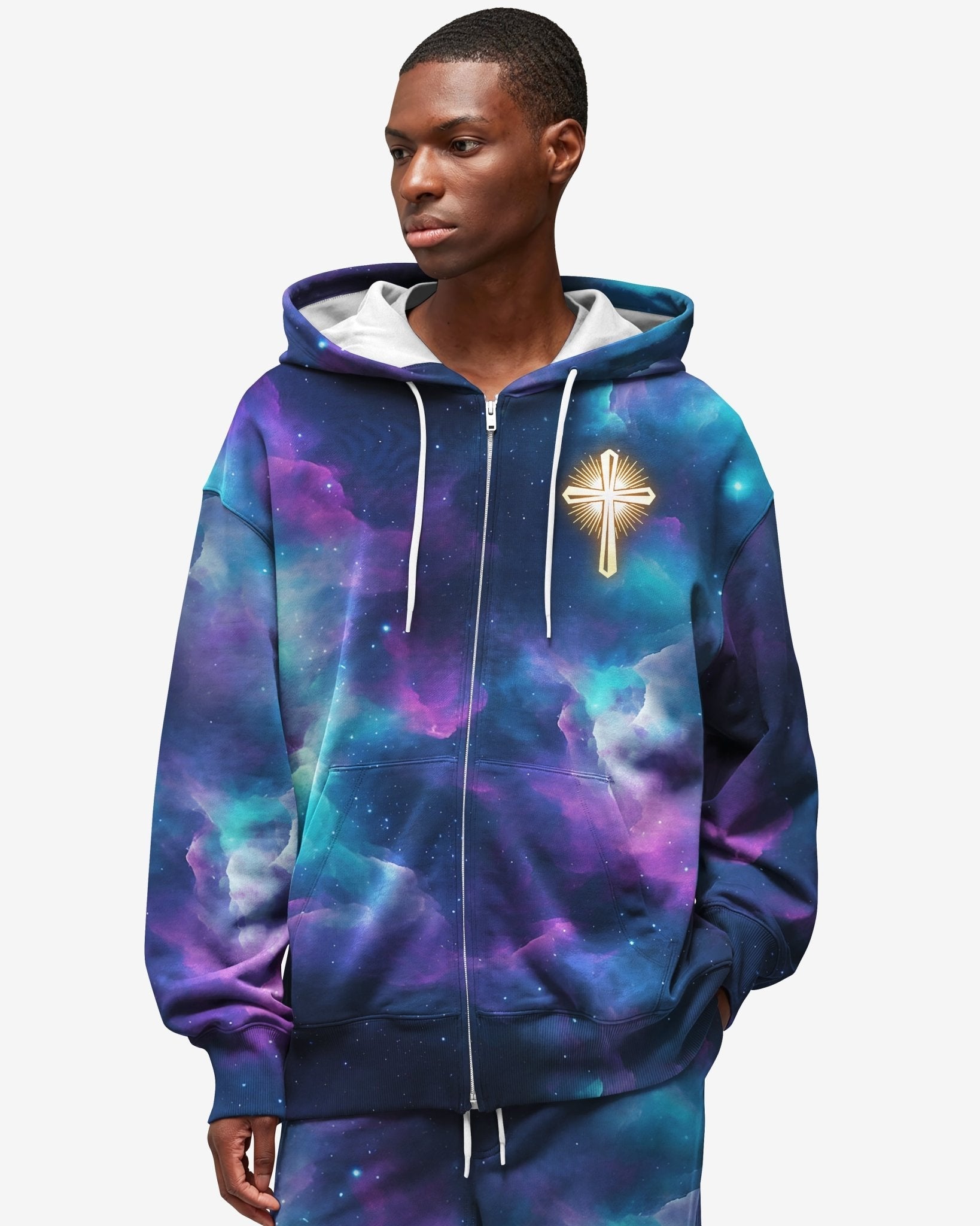 For We Walk By Faith Not By Sight All Over Print Zip Hoodie