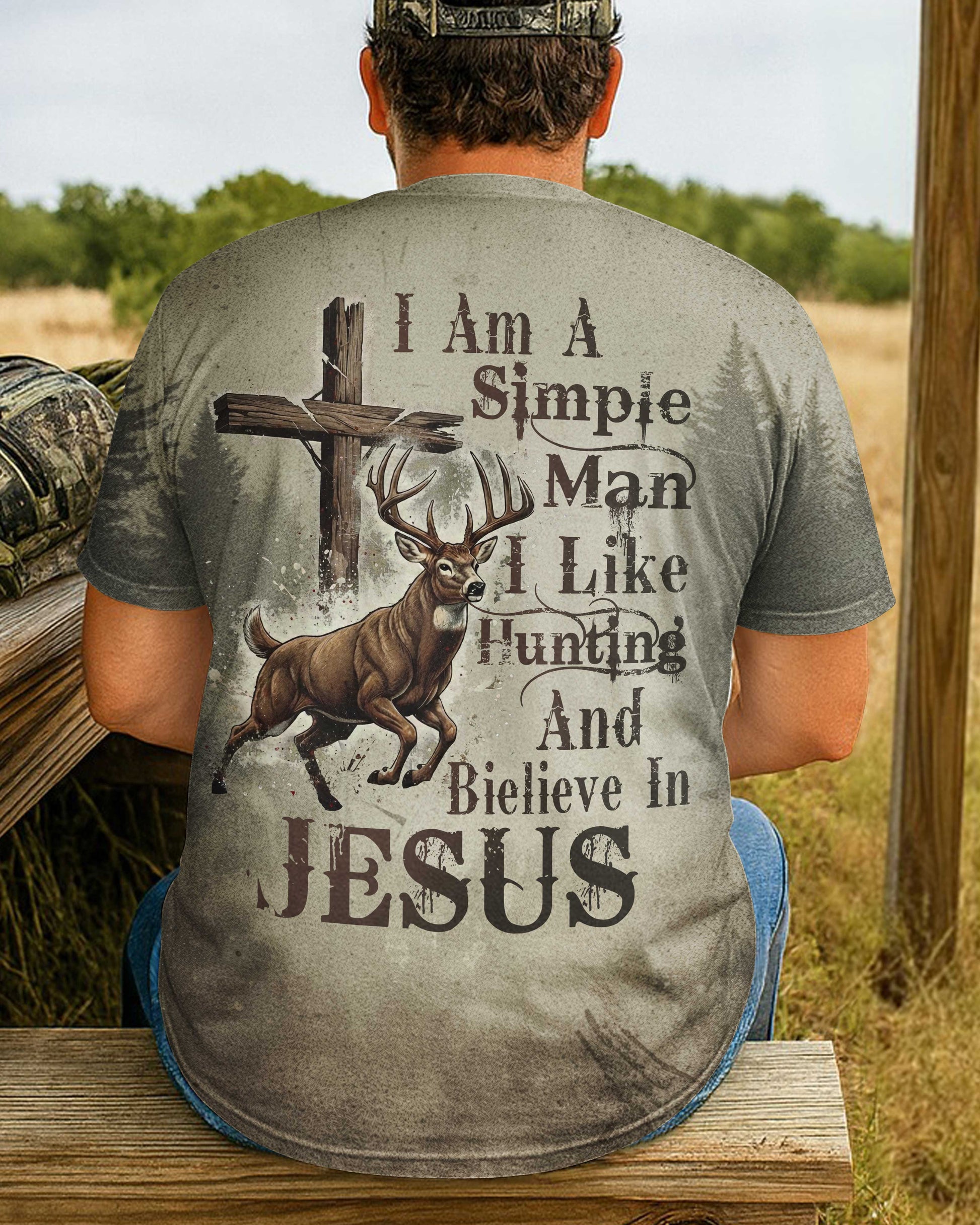 I Like Hunting And Believe In Jesus All Over Print T-Shirt