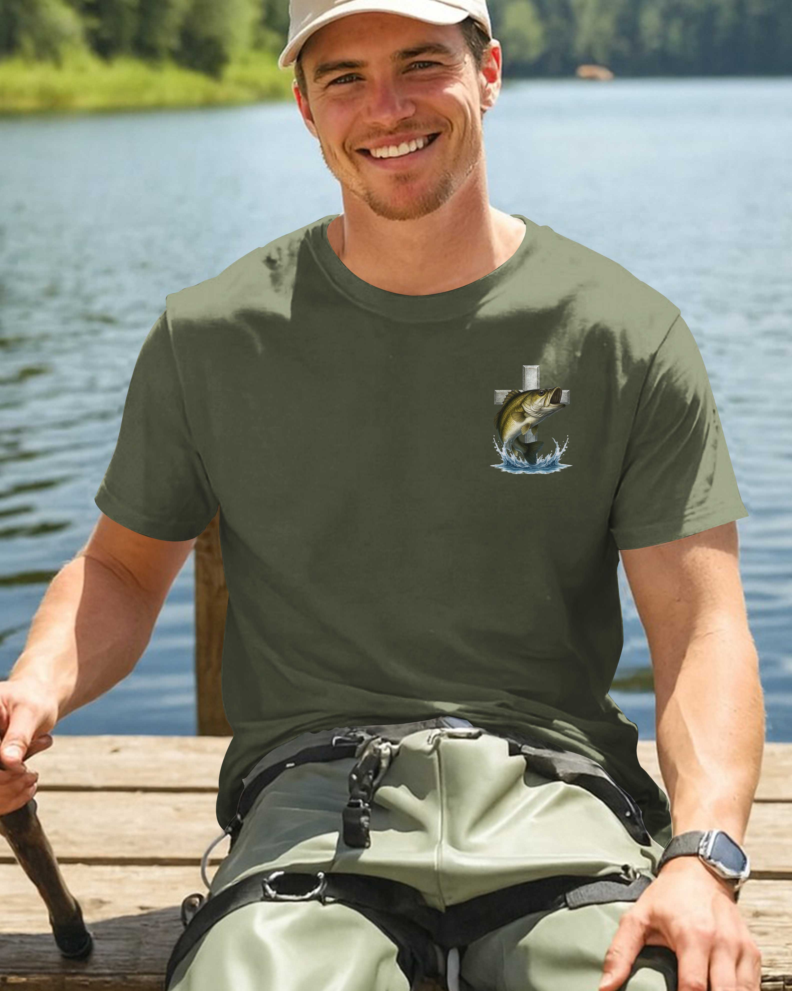 Hooked By Grace Caught By Faith All Over Print T-Shirt