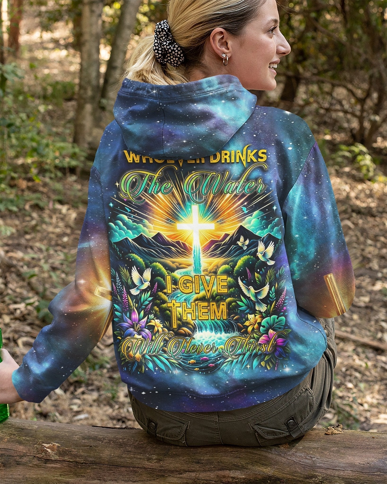 Whoever Drinks The Water I Give Them Will Never Thirst All Over Print Zip Hoodie