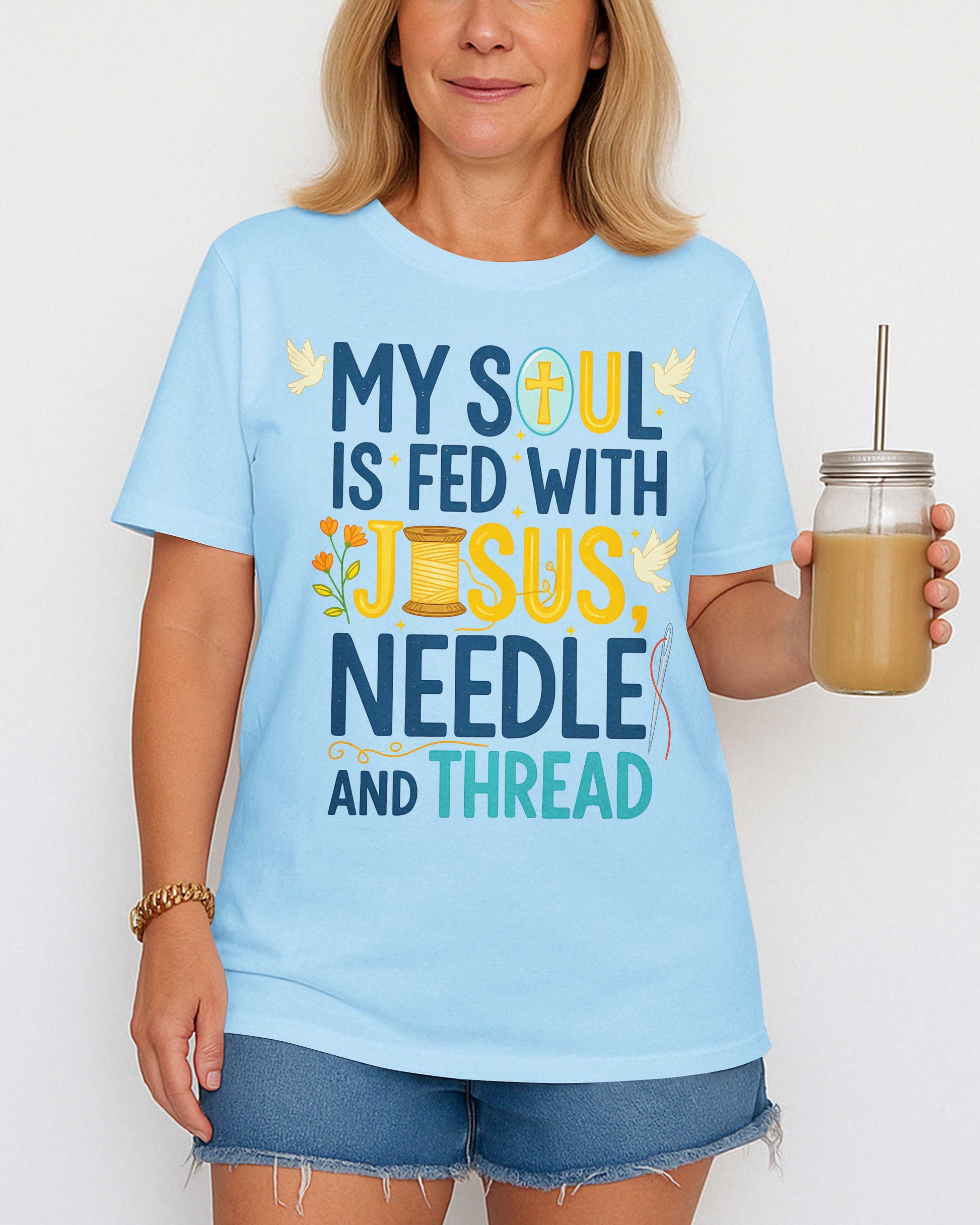 My Soul Is Fed With Jesus Needle T-Shirt