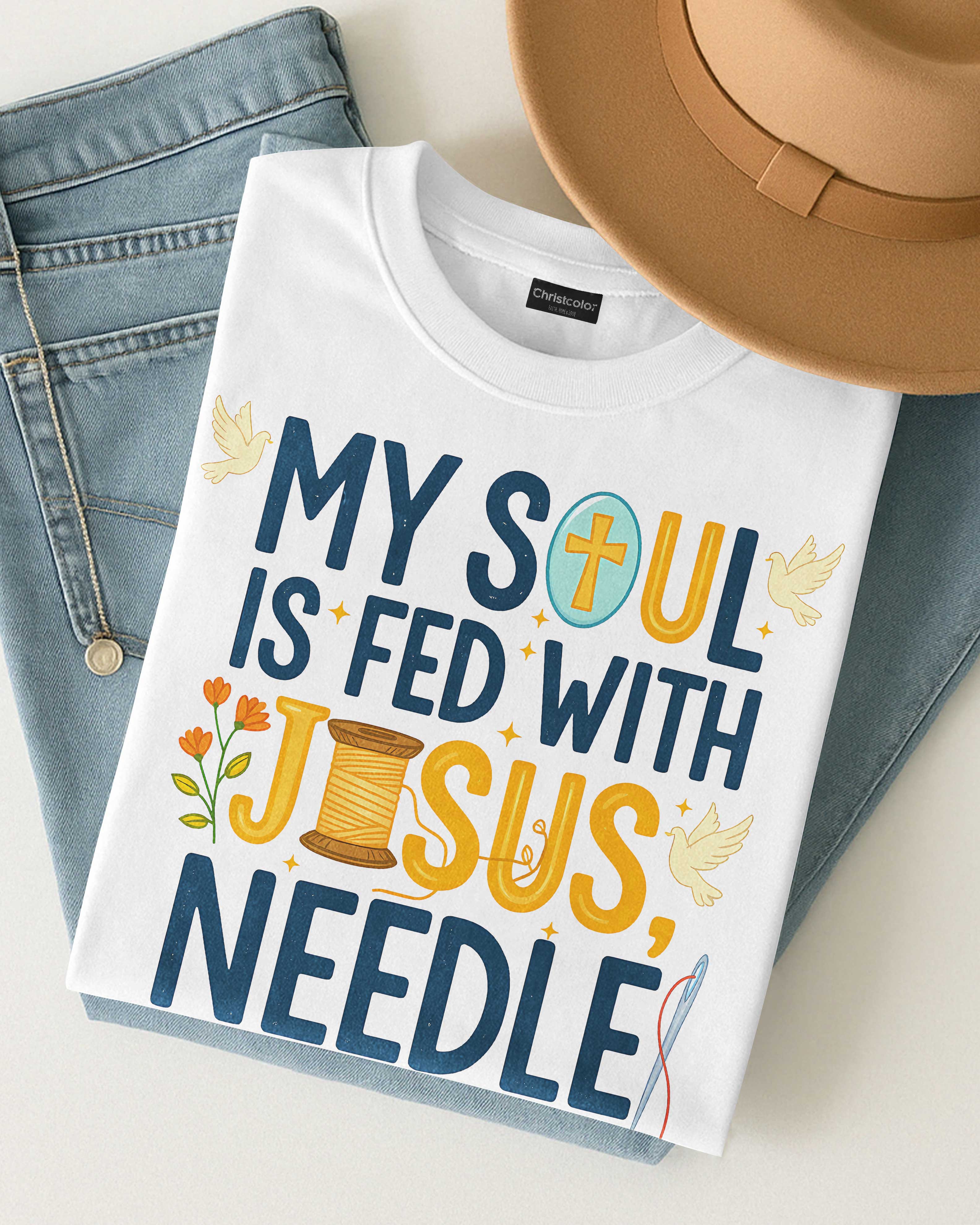 My Soul Is Fed With Jesus Needle T-Shirt