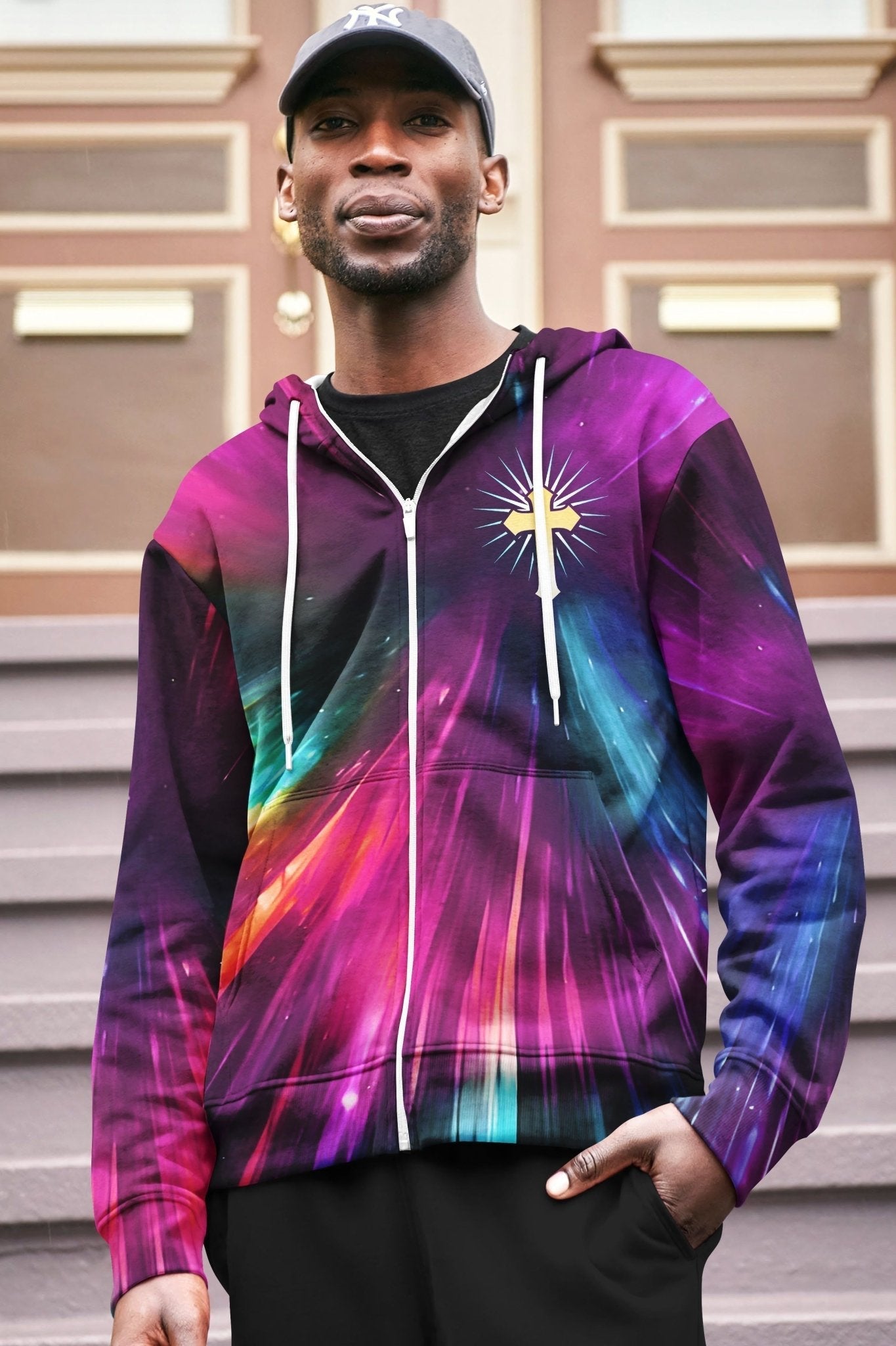 For God So Loved The World All Over Print Zip Hoodie