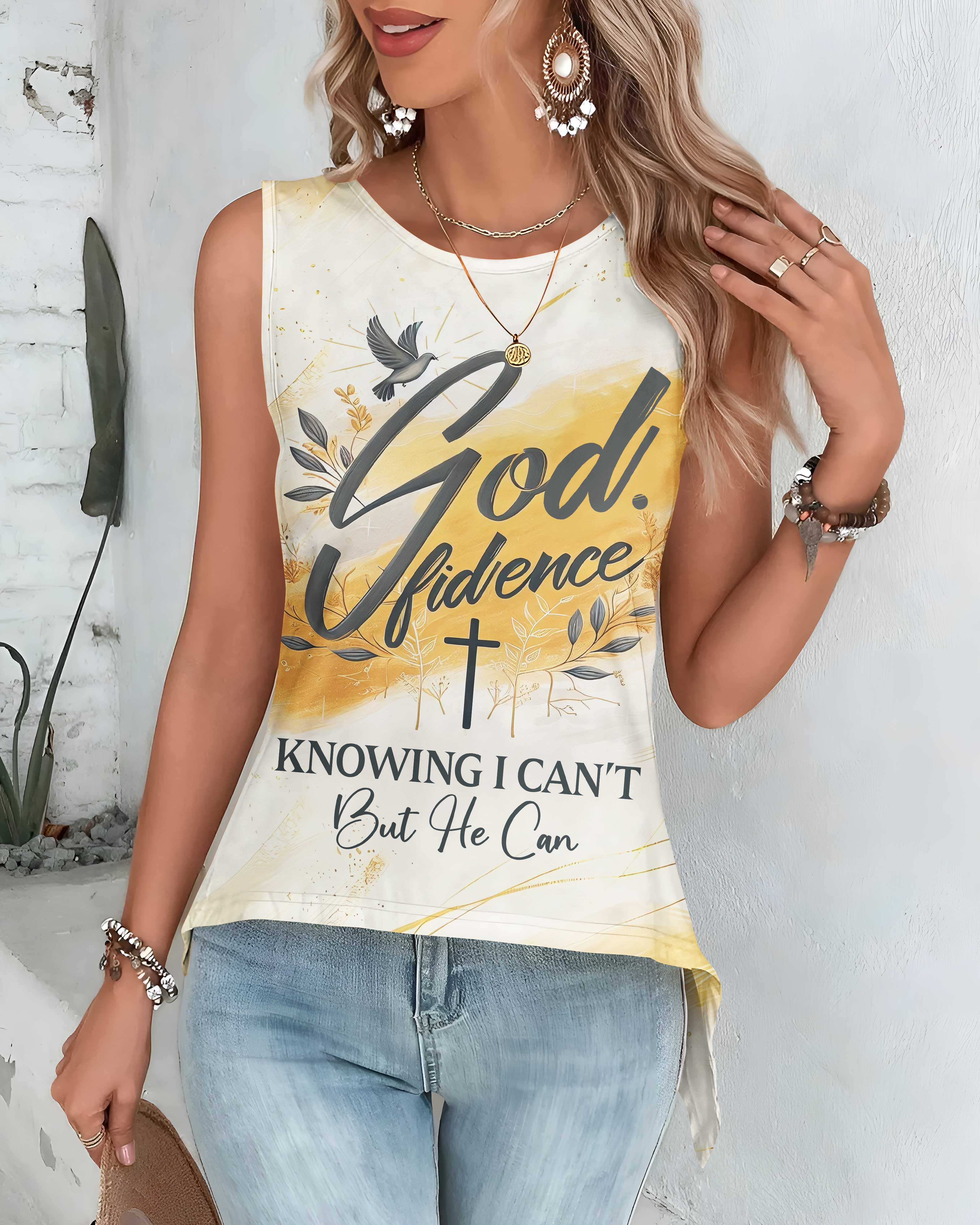 GodFidence All Over Print Crop Out Wrap Back Tank Top