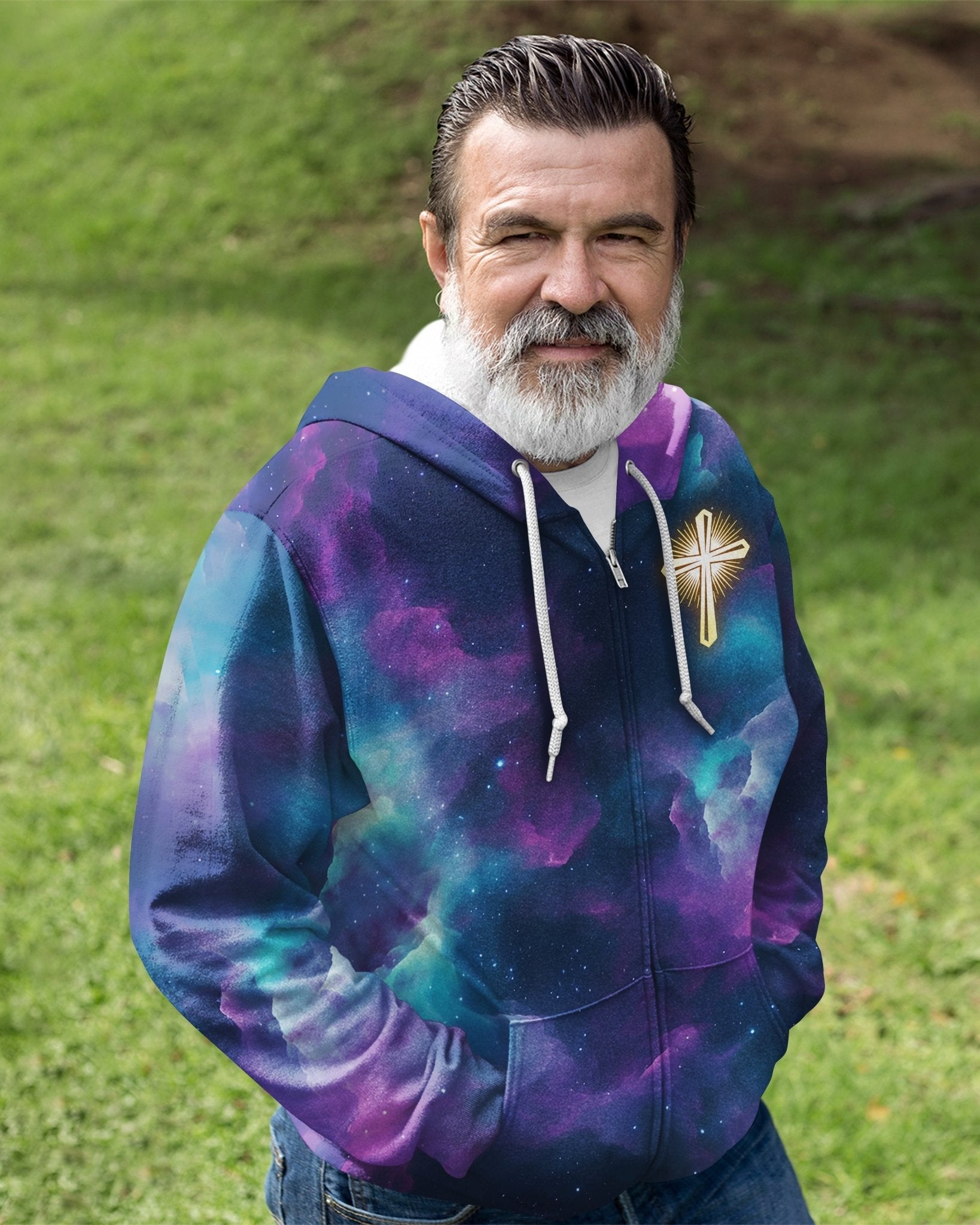 For We Walk By Faith Not By Sight All Over Print Zip Hoodie