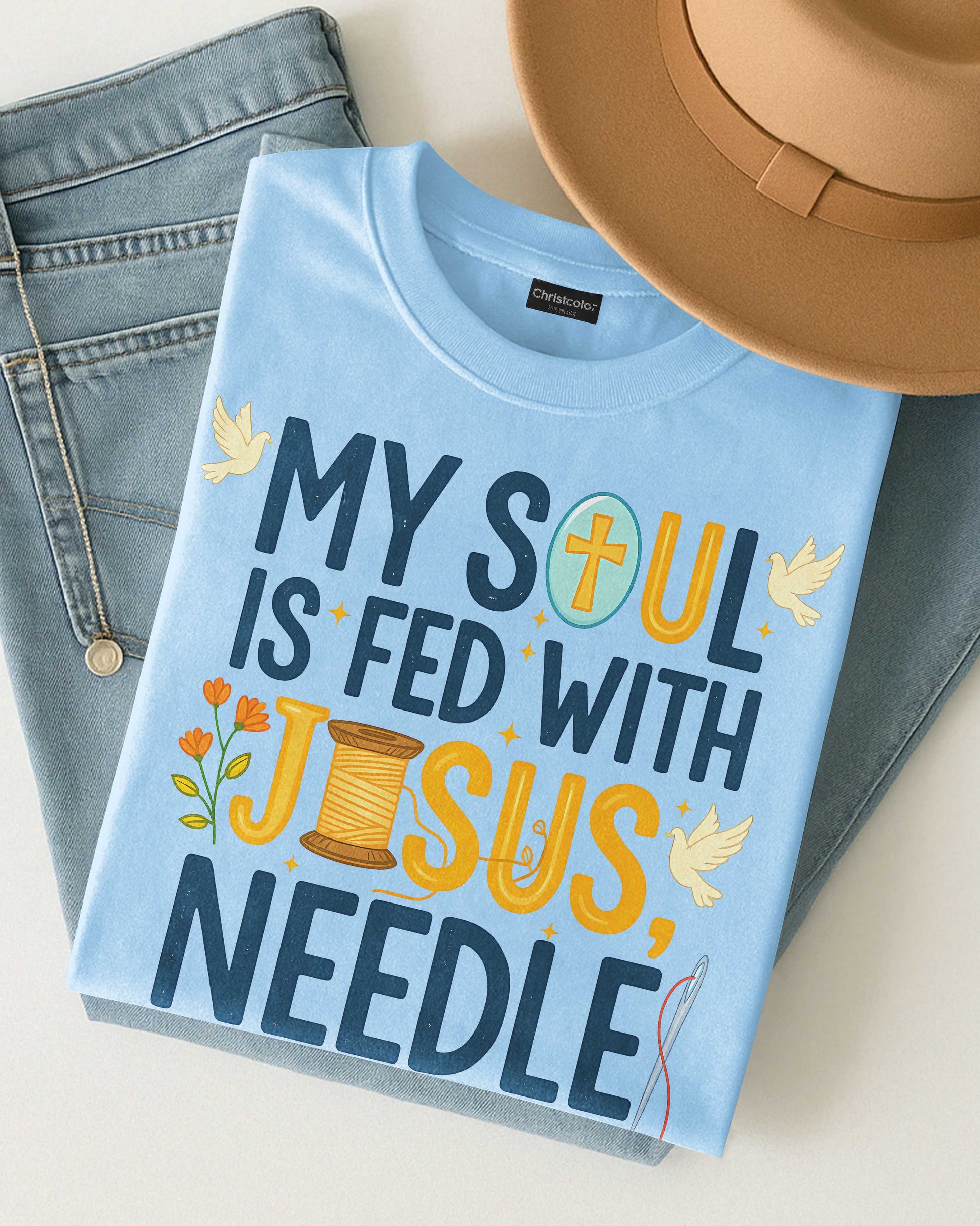 My Soul Is Fed With Jesus Needle T-Shirt