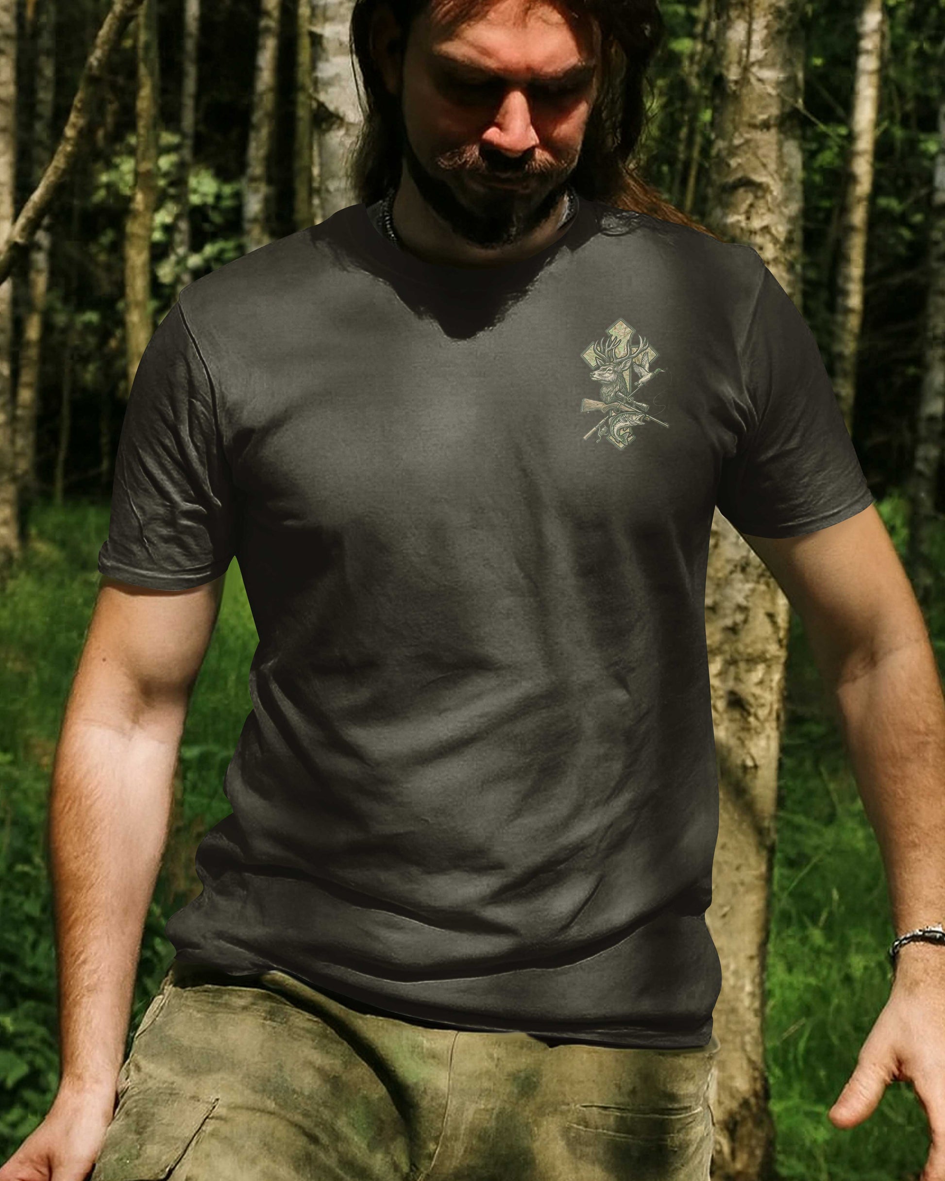 Blessed With Hunting And Fishing My Therapy From God All Over Print T-Shirt