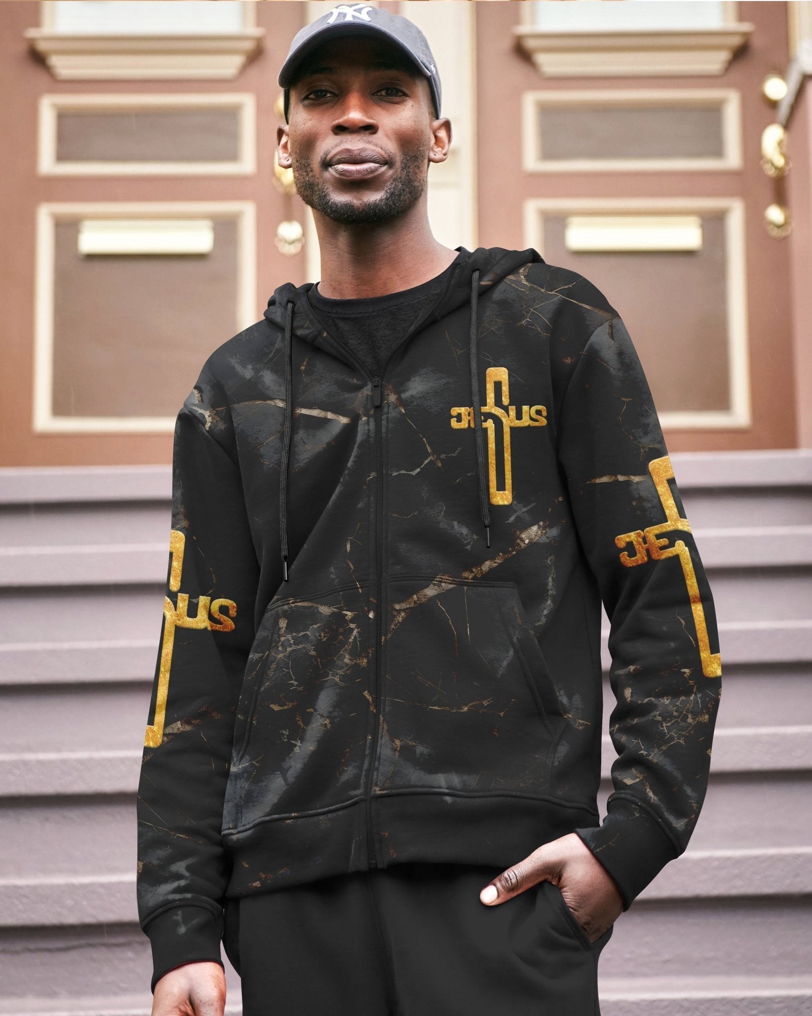 Death Could Not Hold Him All Over Print Zip Hoodie