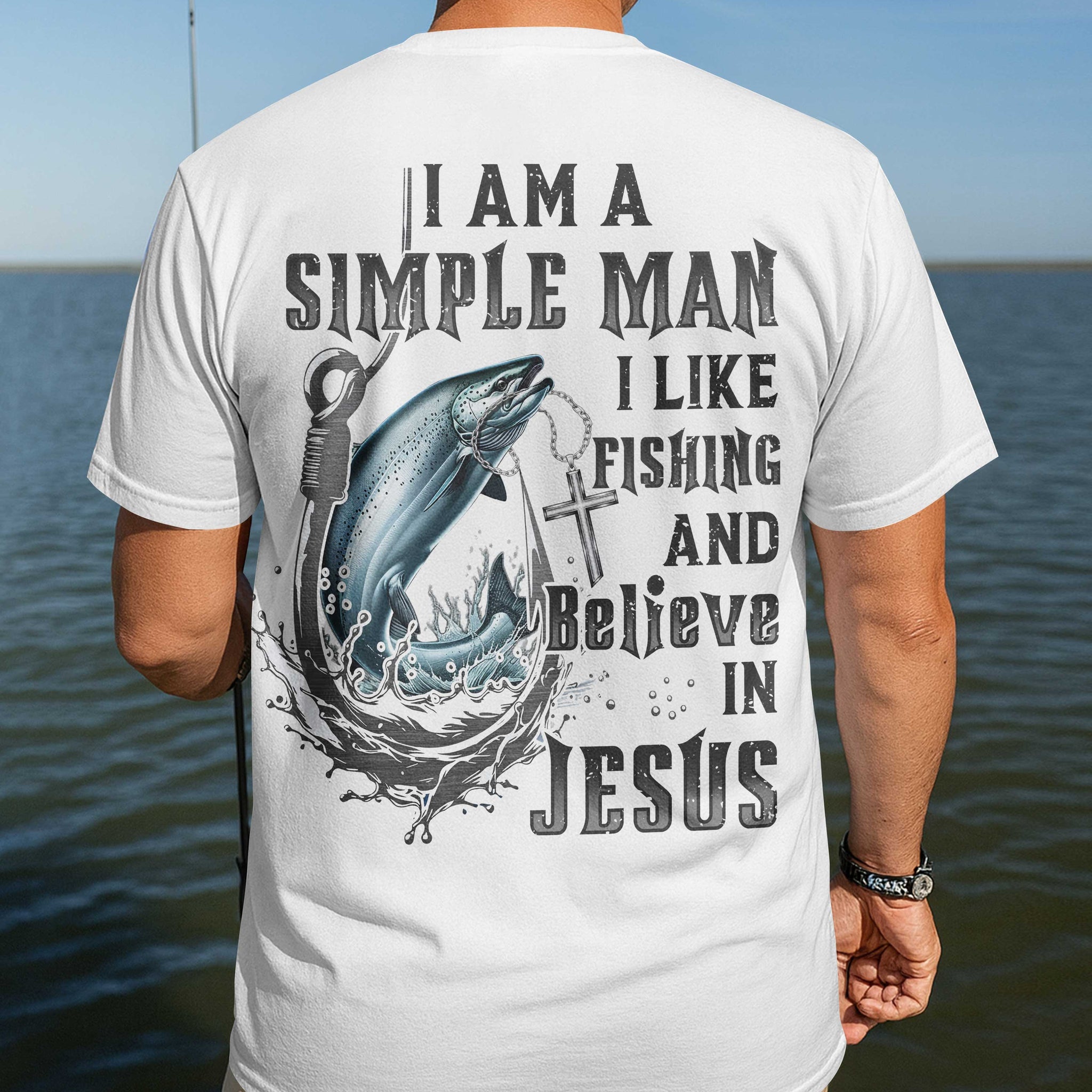 I Like Fishing And Believe In Jesus All Over Print T-Shirt