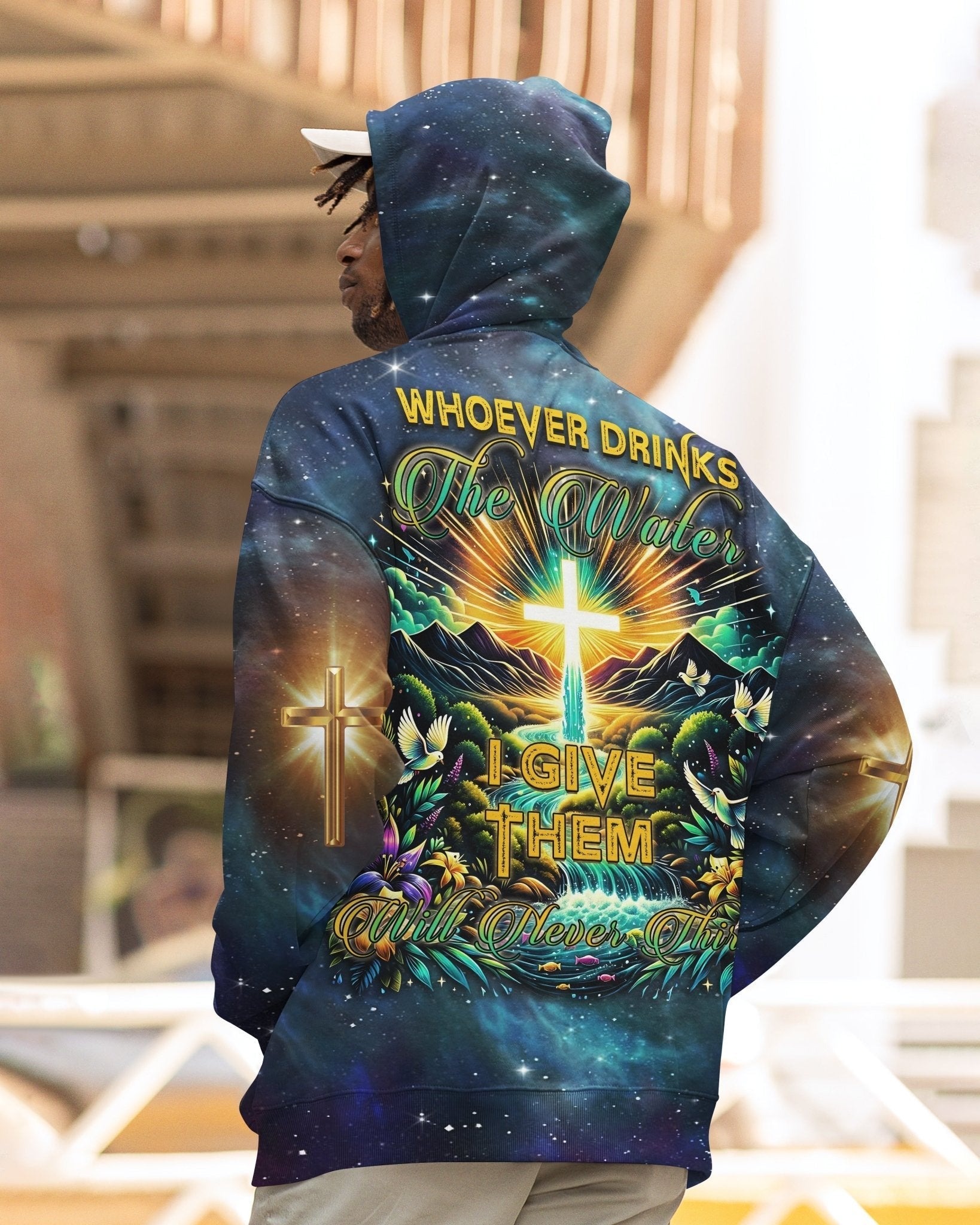 Whoever Drinks The Water I Give Them Will Never Thirst All Over Print Zip Hoodie