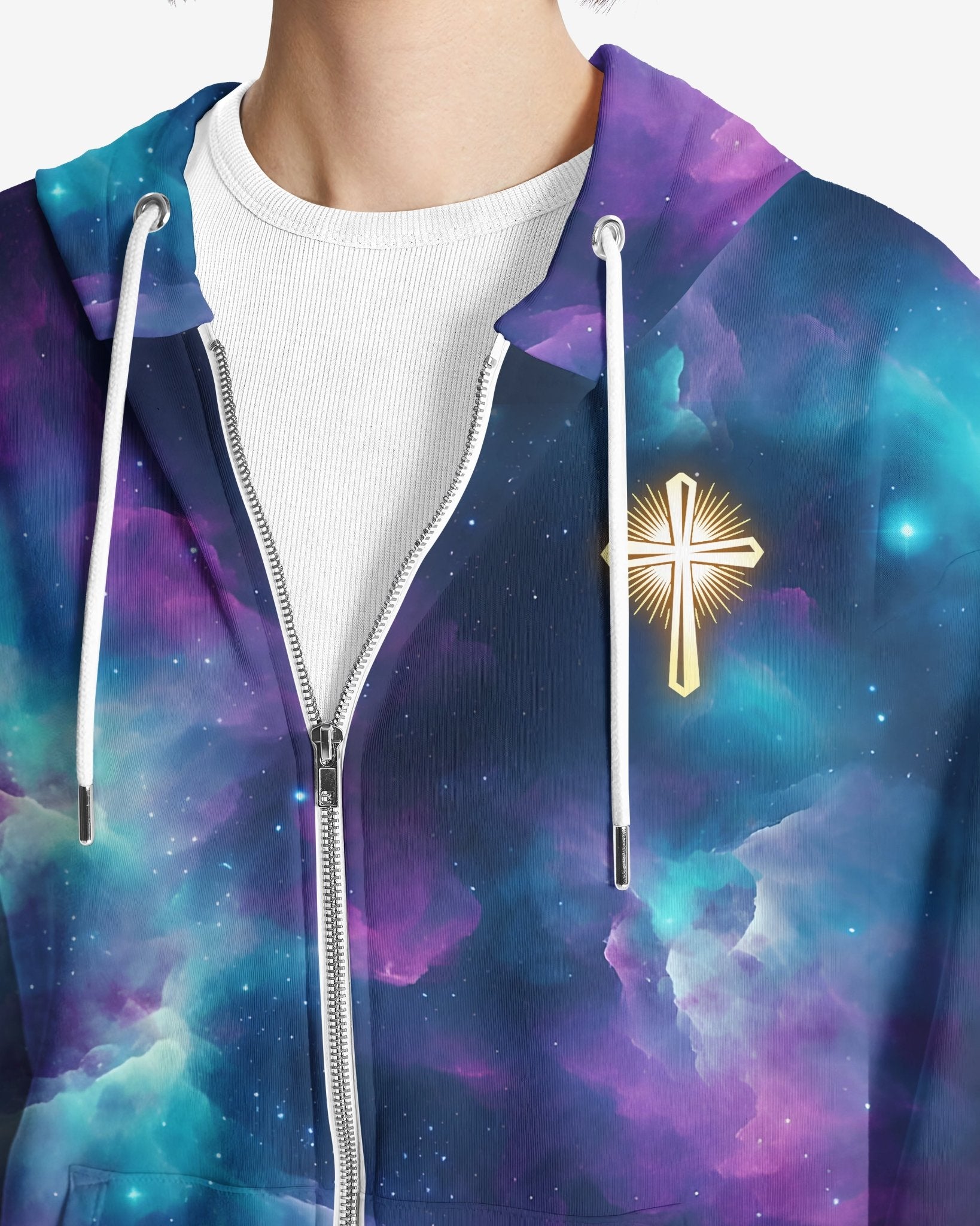 For We Walk By Faith Not By Sight All Over Print Zip Hoodie