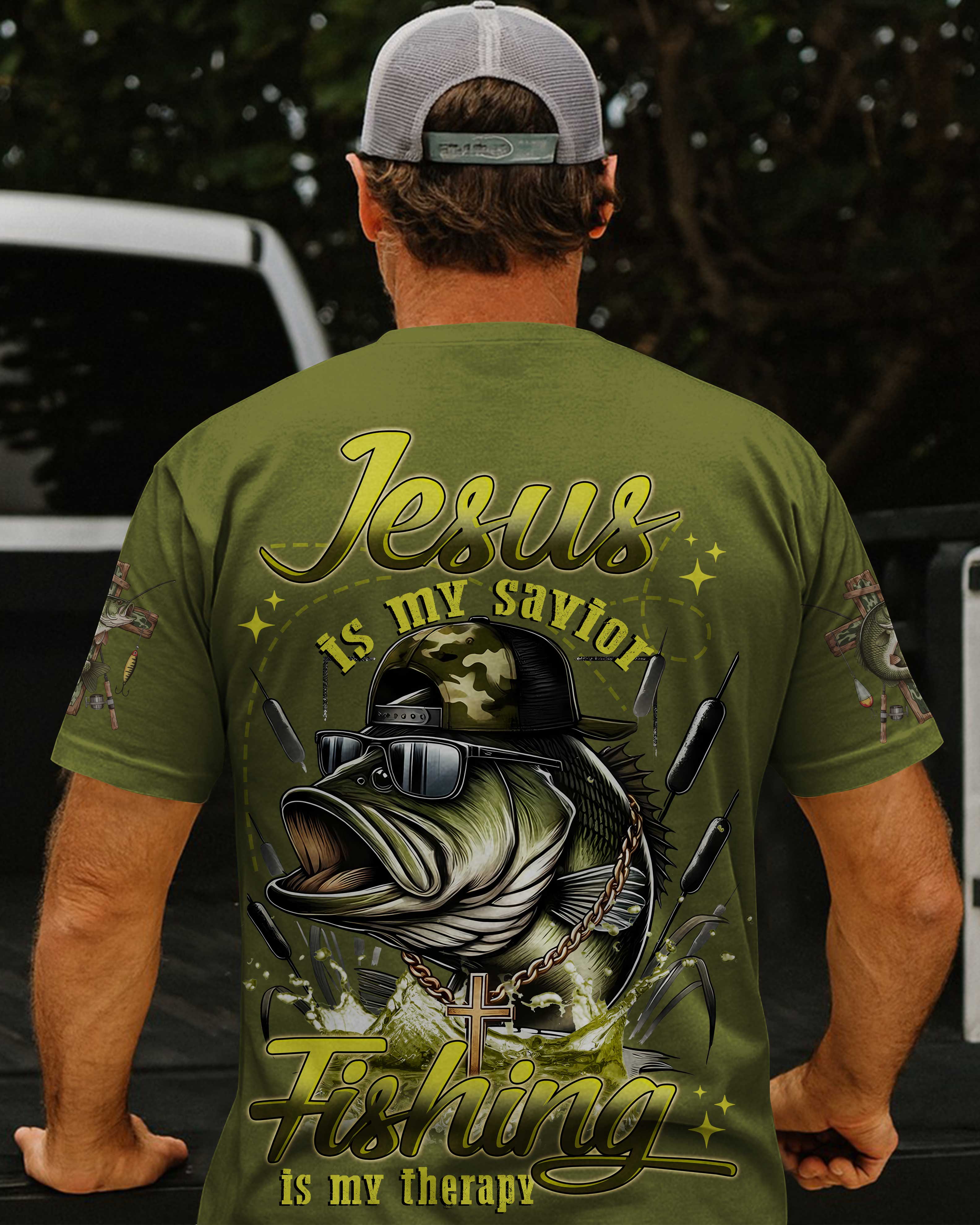 Jesus Is My Savior Fishing Is My Therapy Shirt