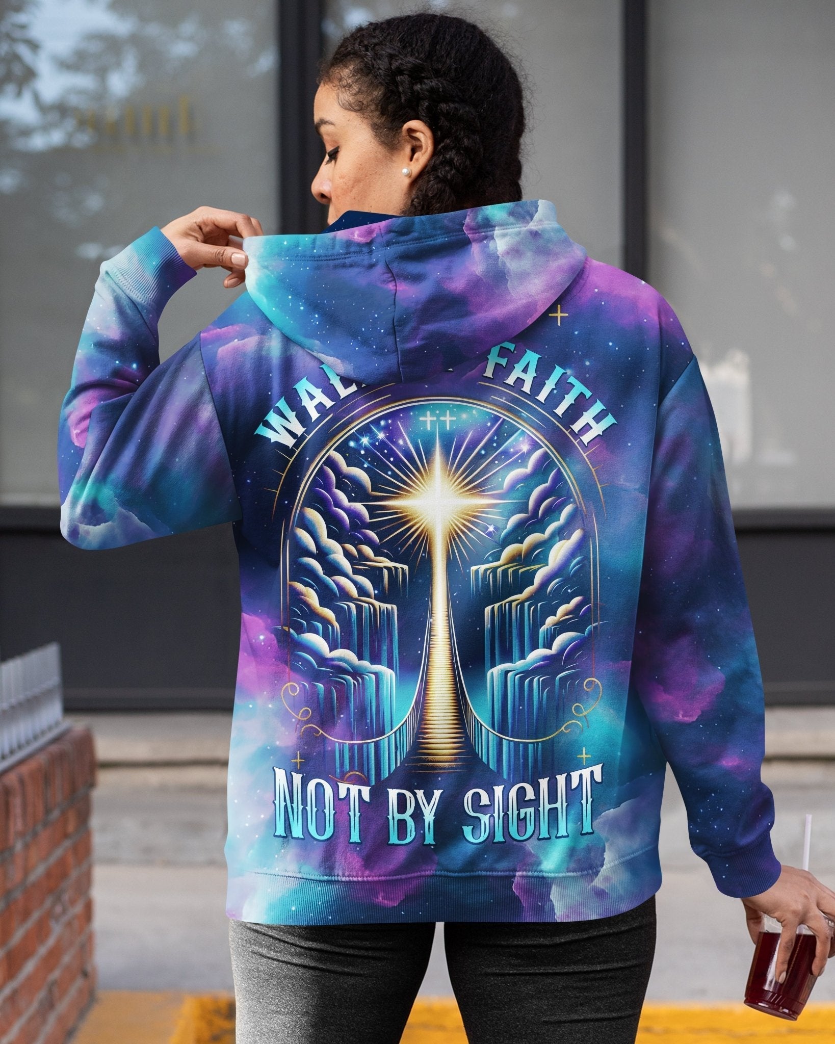 For We Walk By Faith Not By Sight All Over Print Zip Hoodie