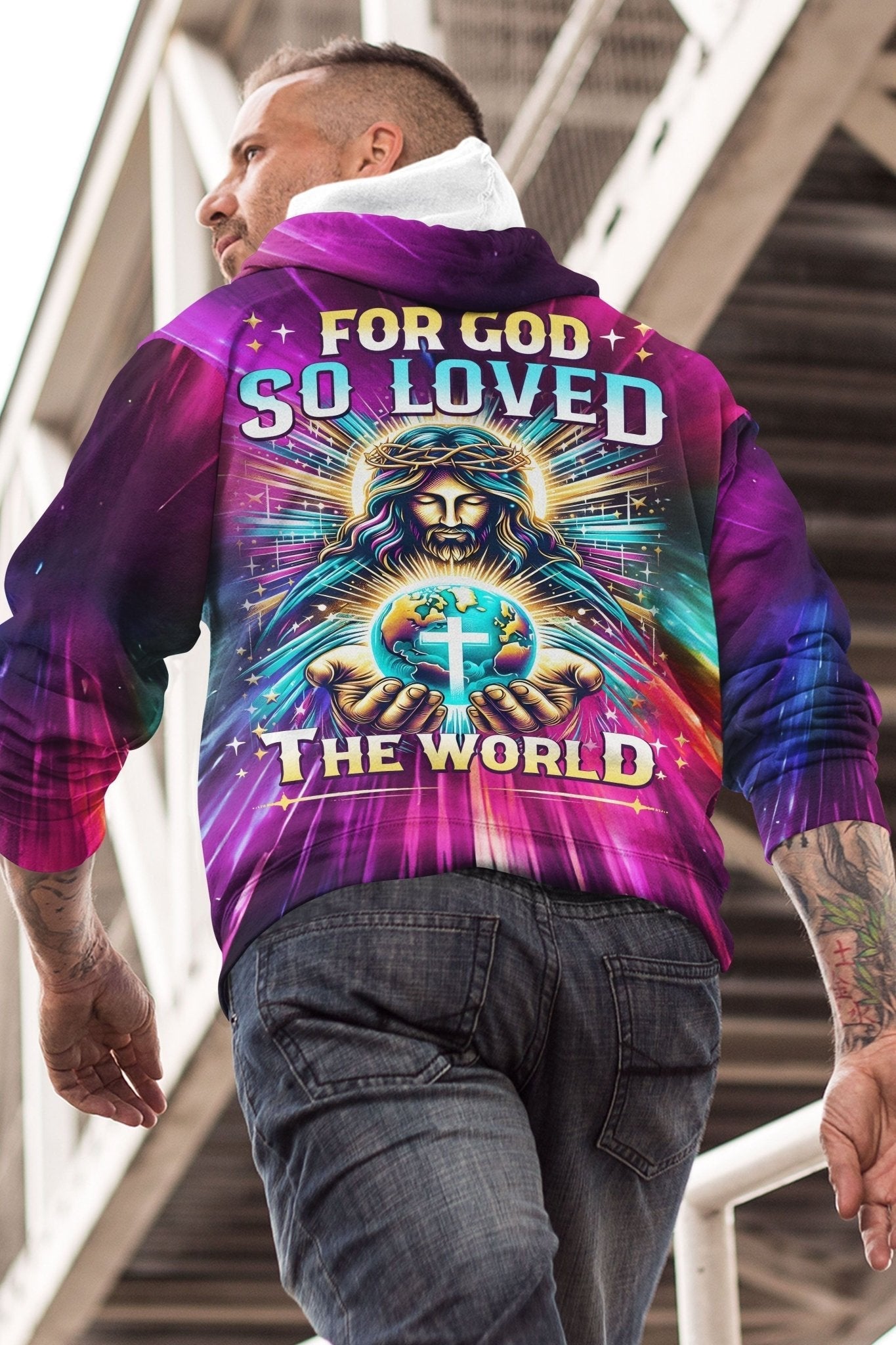 For God So Loved The World All Over Print Hoodie