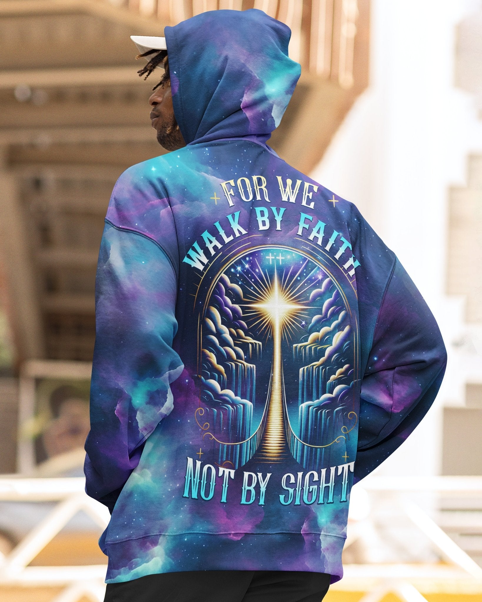 For We Walk By Faith Not By Sight All Over Print Zip Hoodie