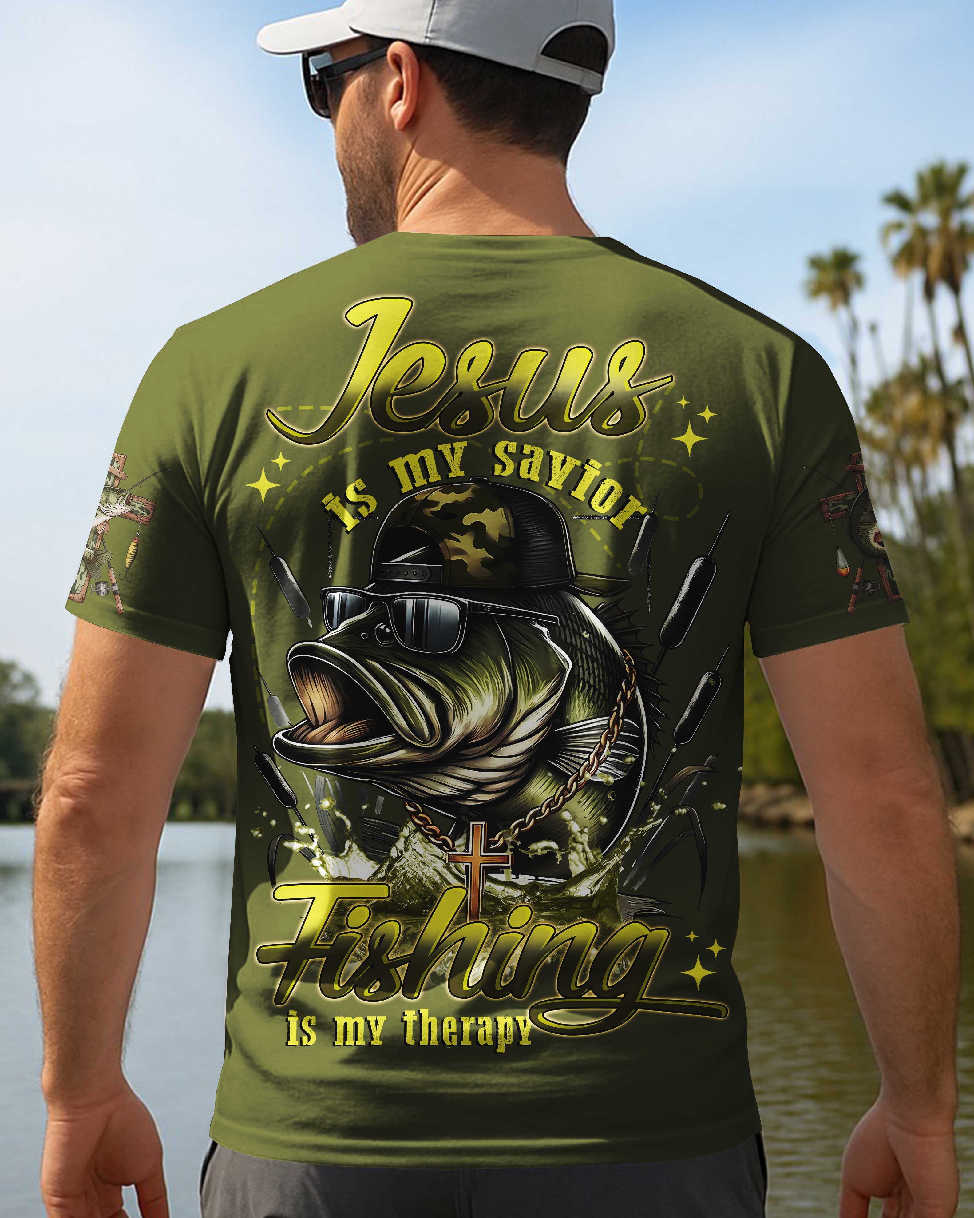 Jesus Is My Savior Fishing Is My Therapy Shirt