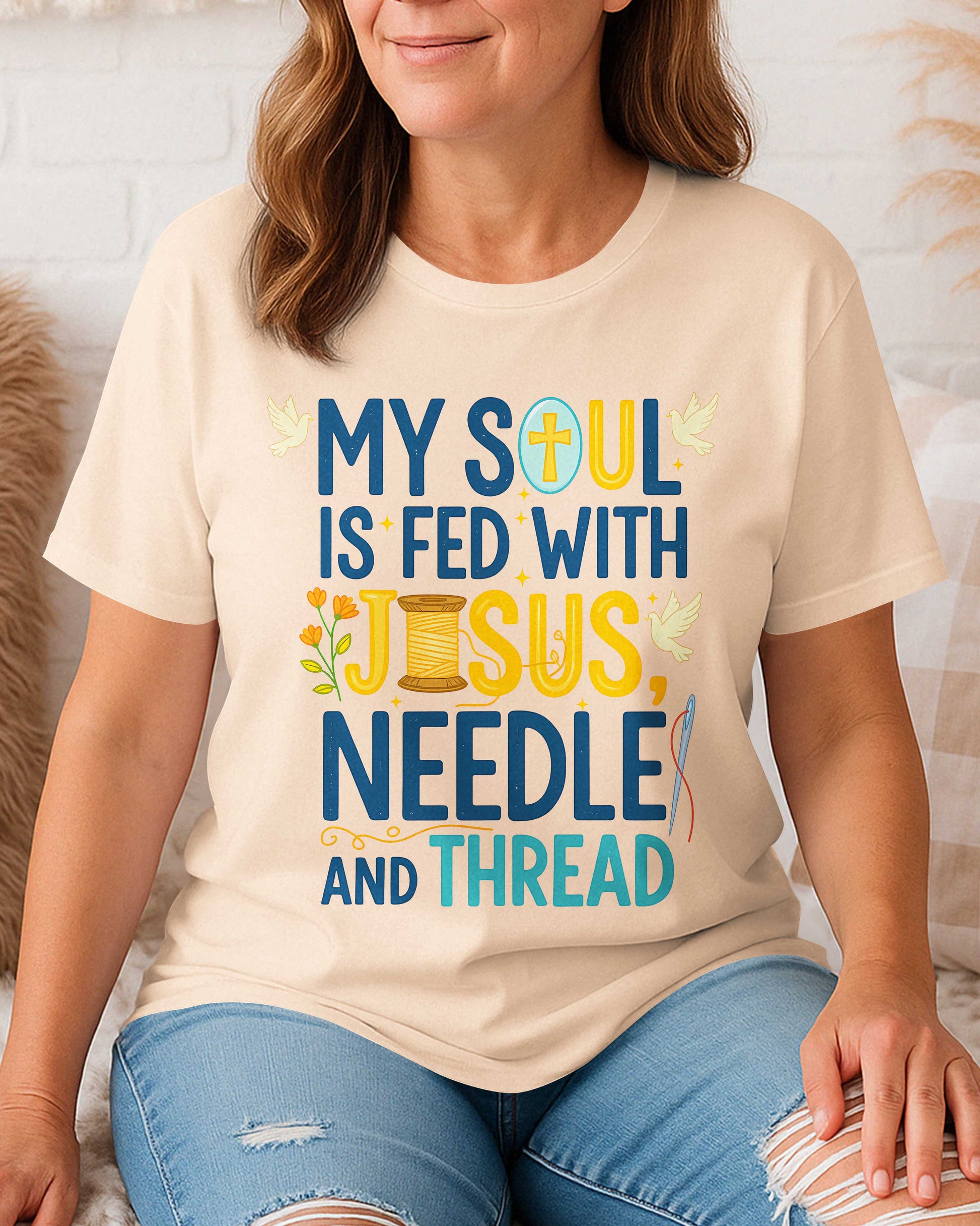 My Soul Is Fed With Jesus Needle T-Shirt