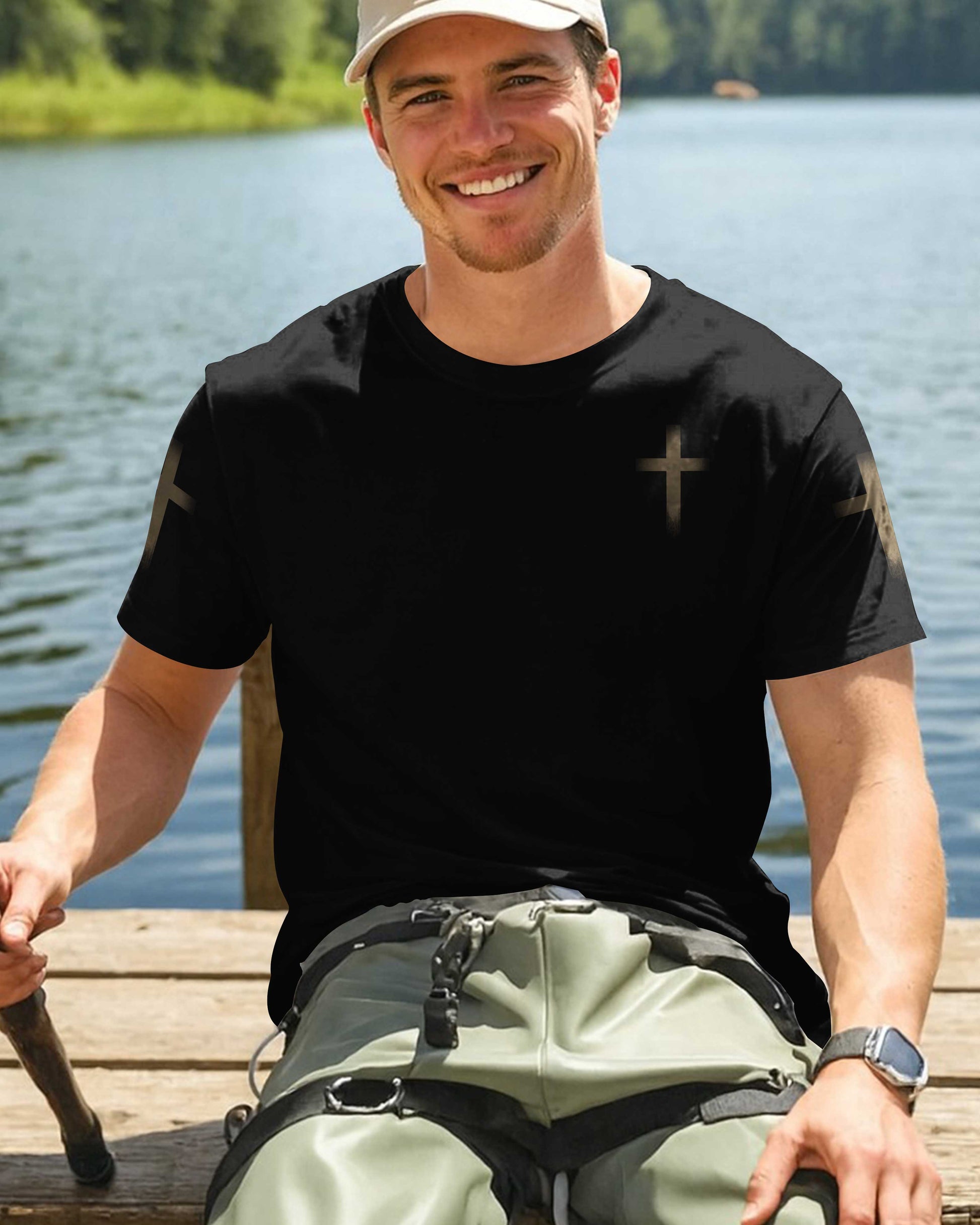 Reel In Faith Cast Out Fear All Over Print T-Shirt