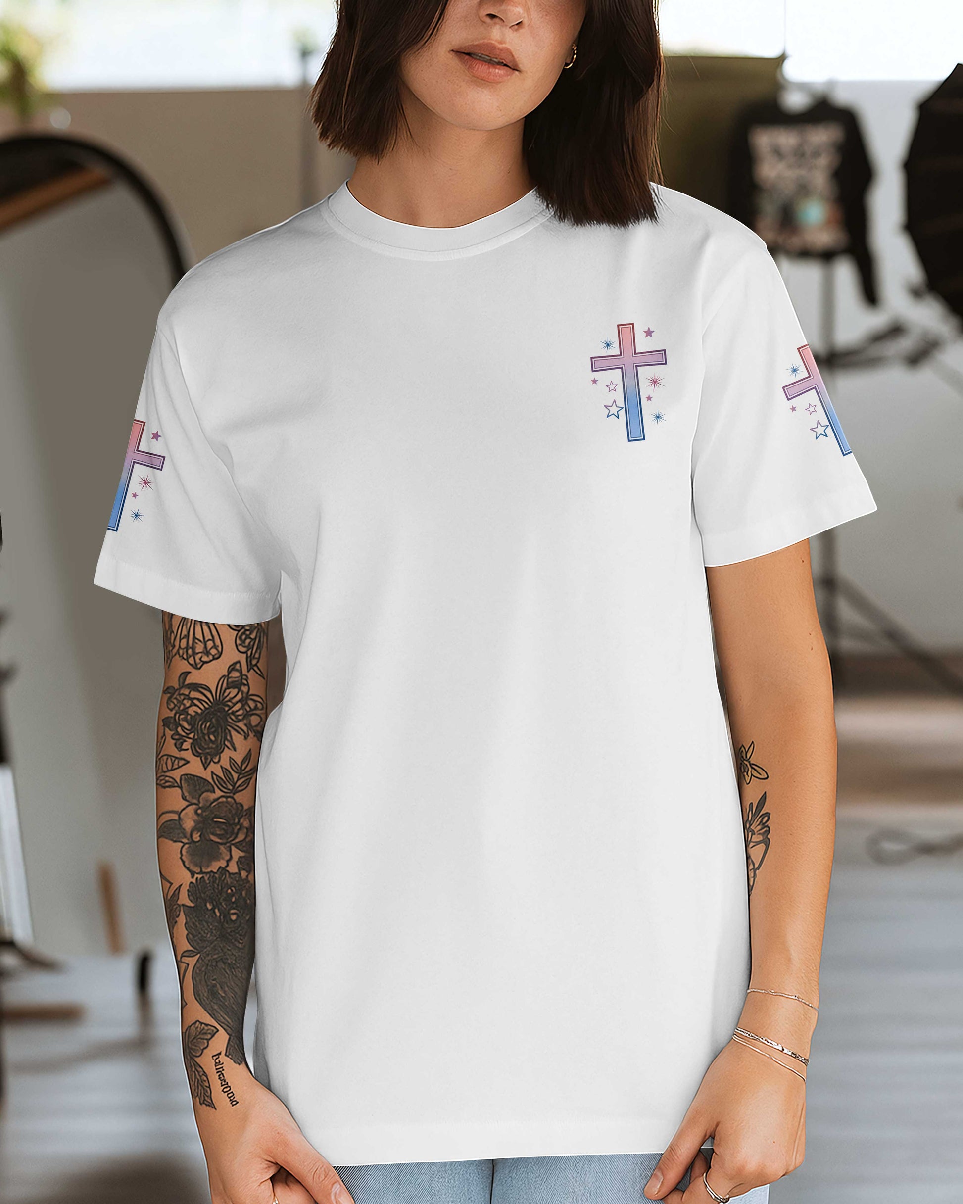 Blessed Are The Curious For They Shall Have Adventures All Over Print T-Shirt