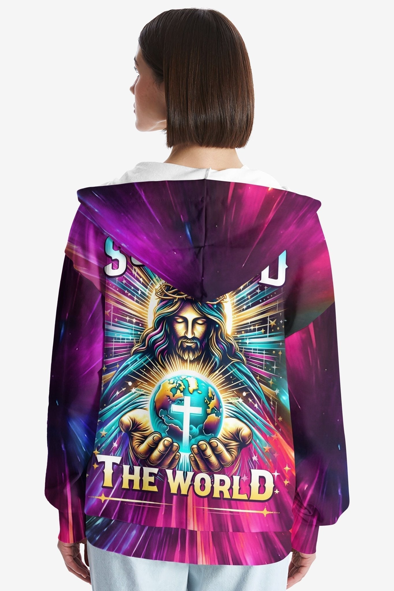 For God So Loved The World All Over Print Zip Hoodie