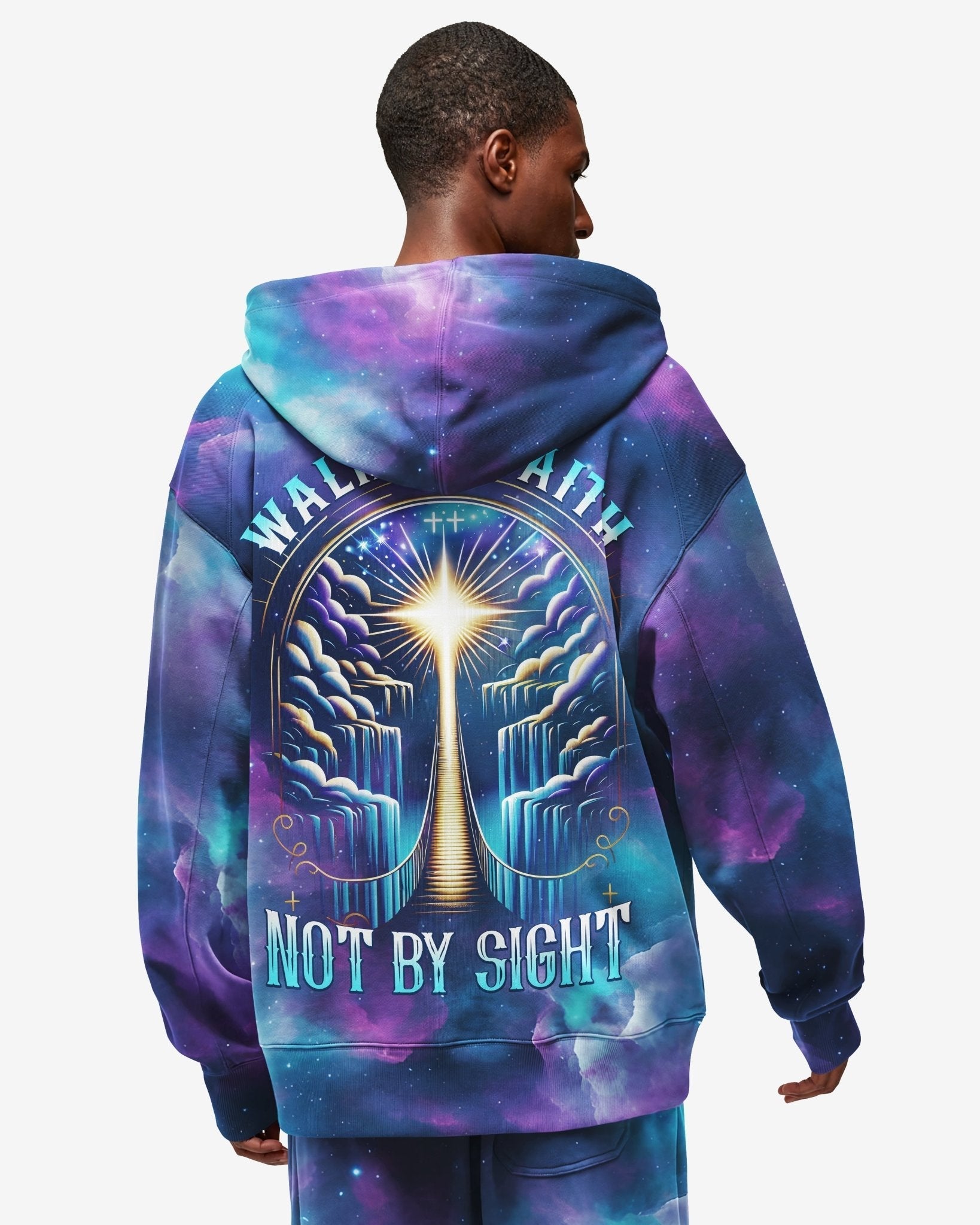 For We Walk By Faith Not By Sight All Over Print Zip Hoodie