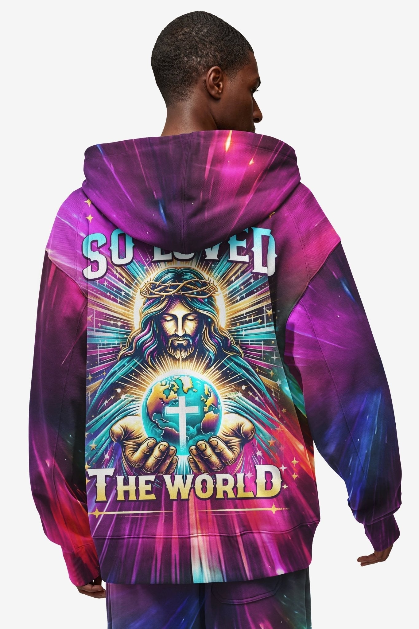 For God So Loved The World All Over Print Zip Hoodie