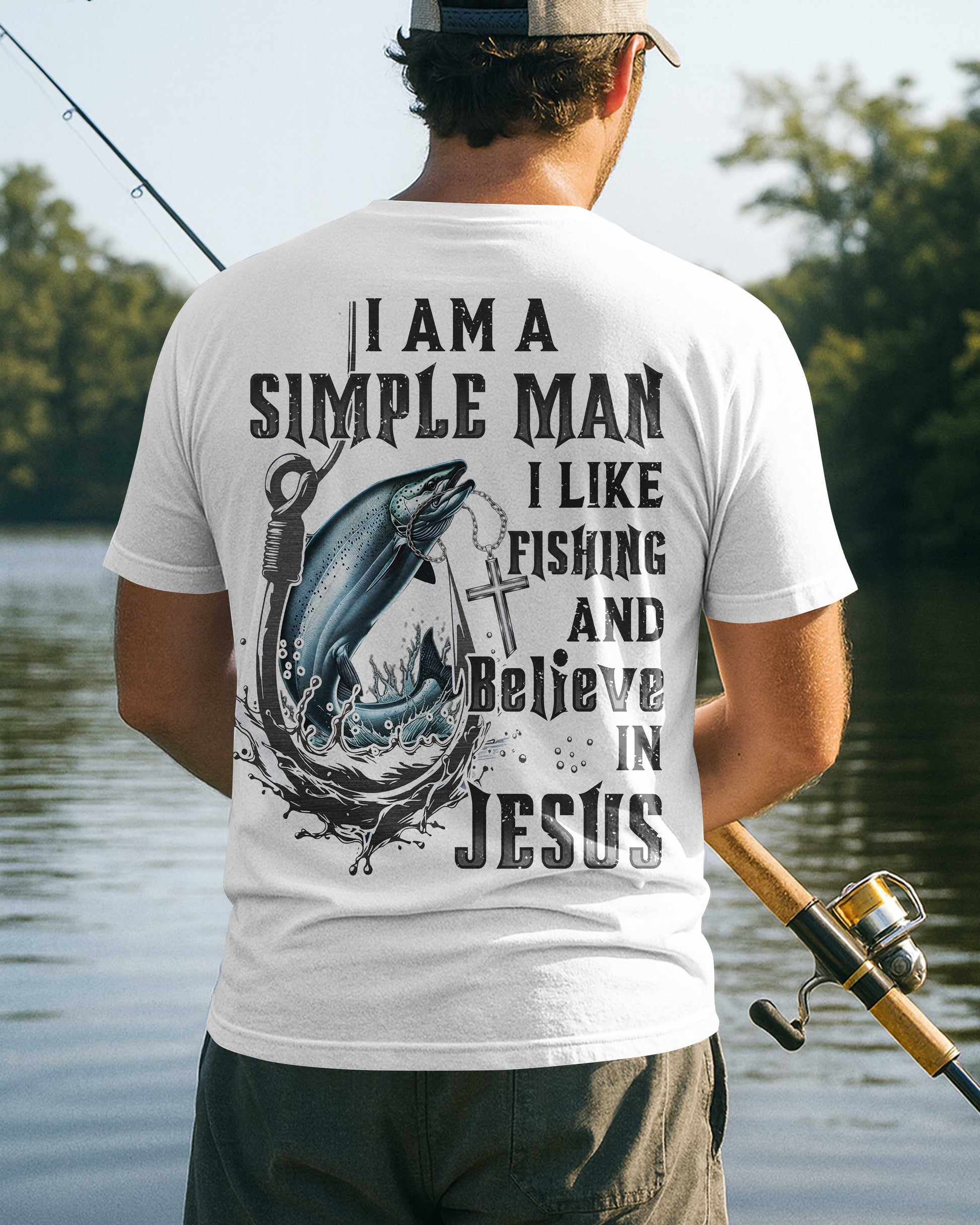 I Like Fishing And Believe In Jesus All Over Print T-Shirt