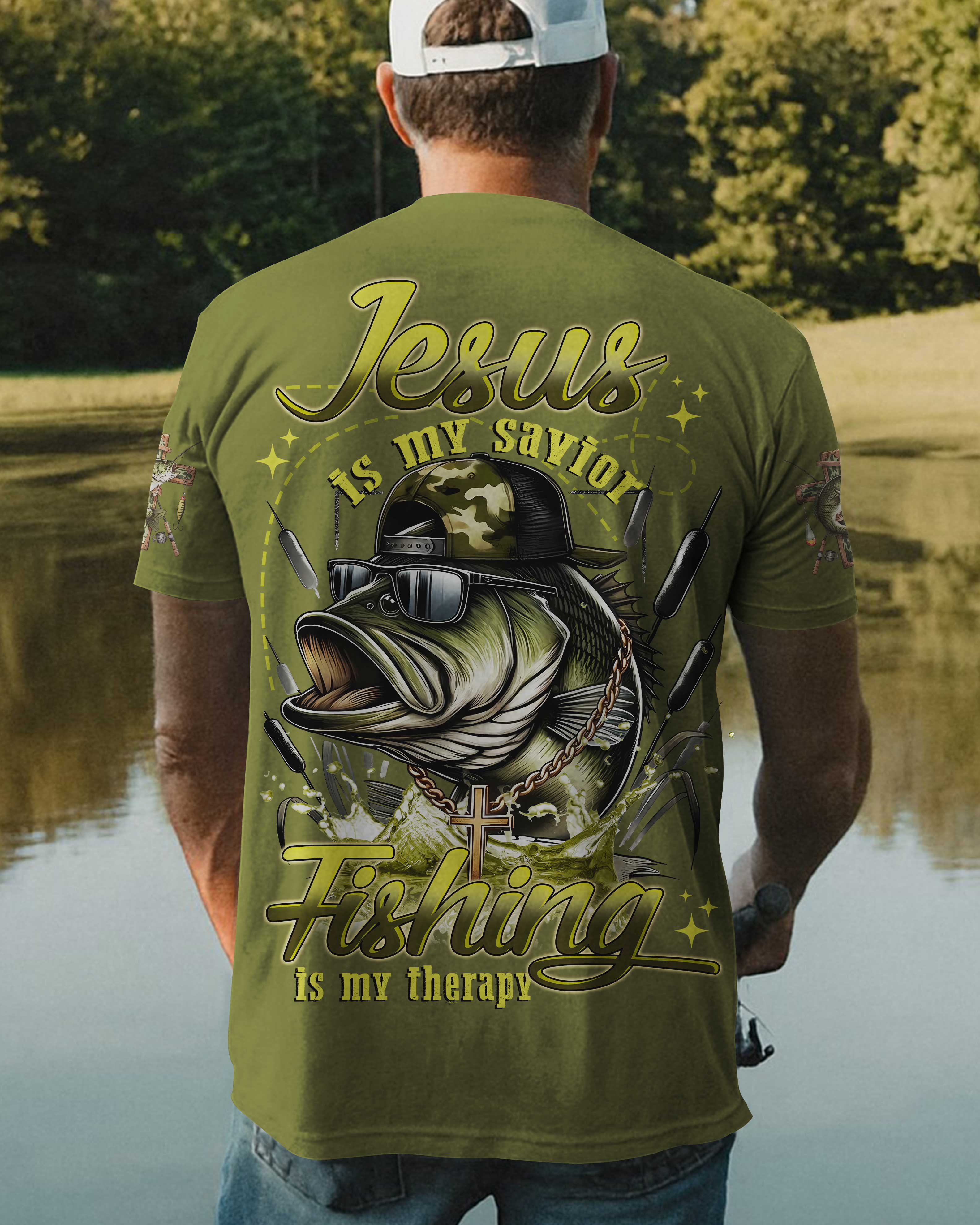 Jesus Is My Savior Fishing Is My Therapy Shirt