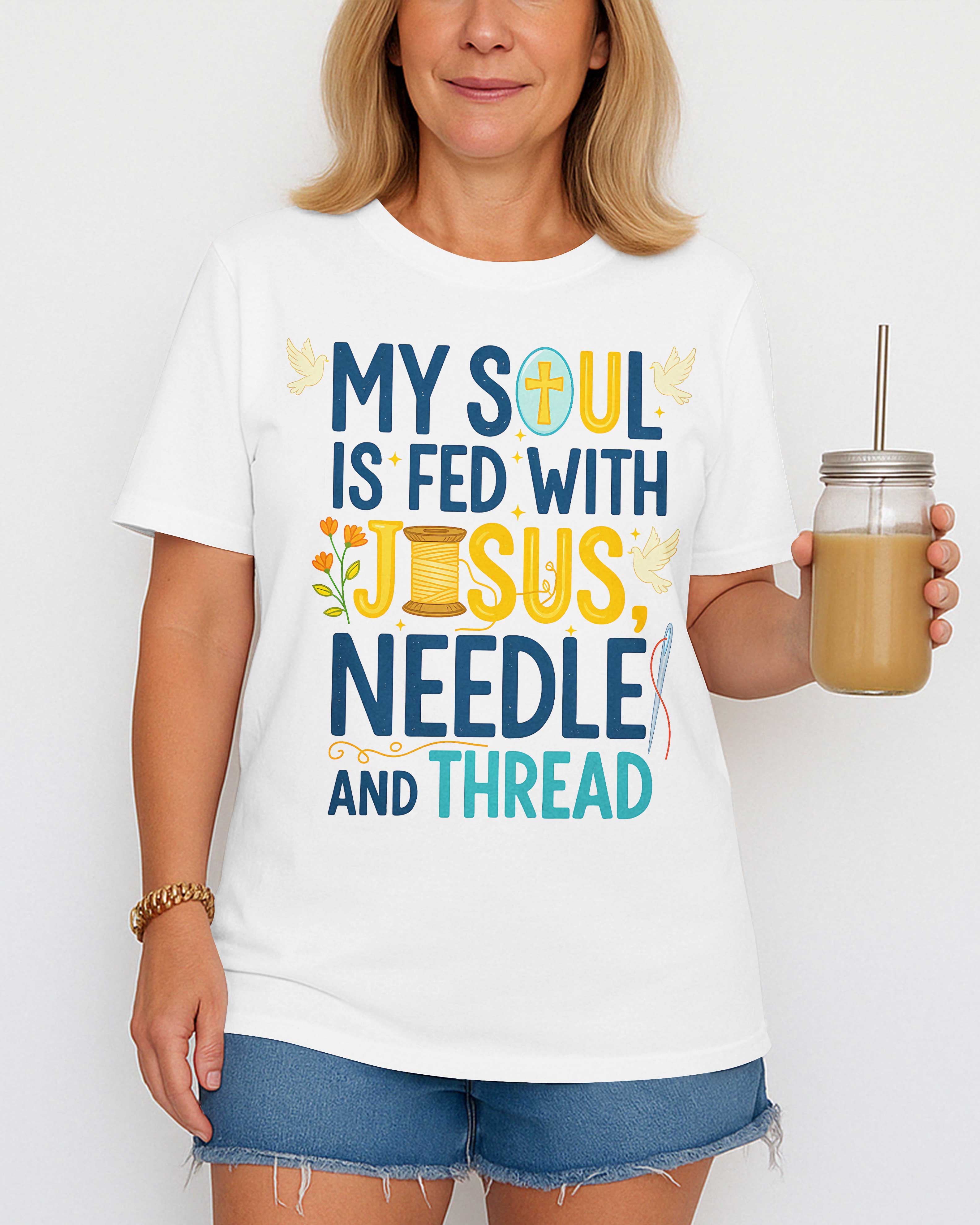 My Soul Is Fed With Jesus Needle T-Shirt
