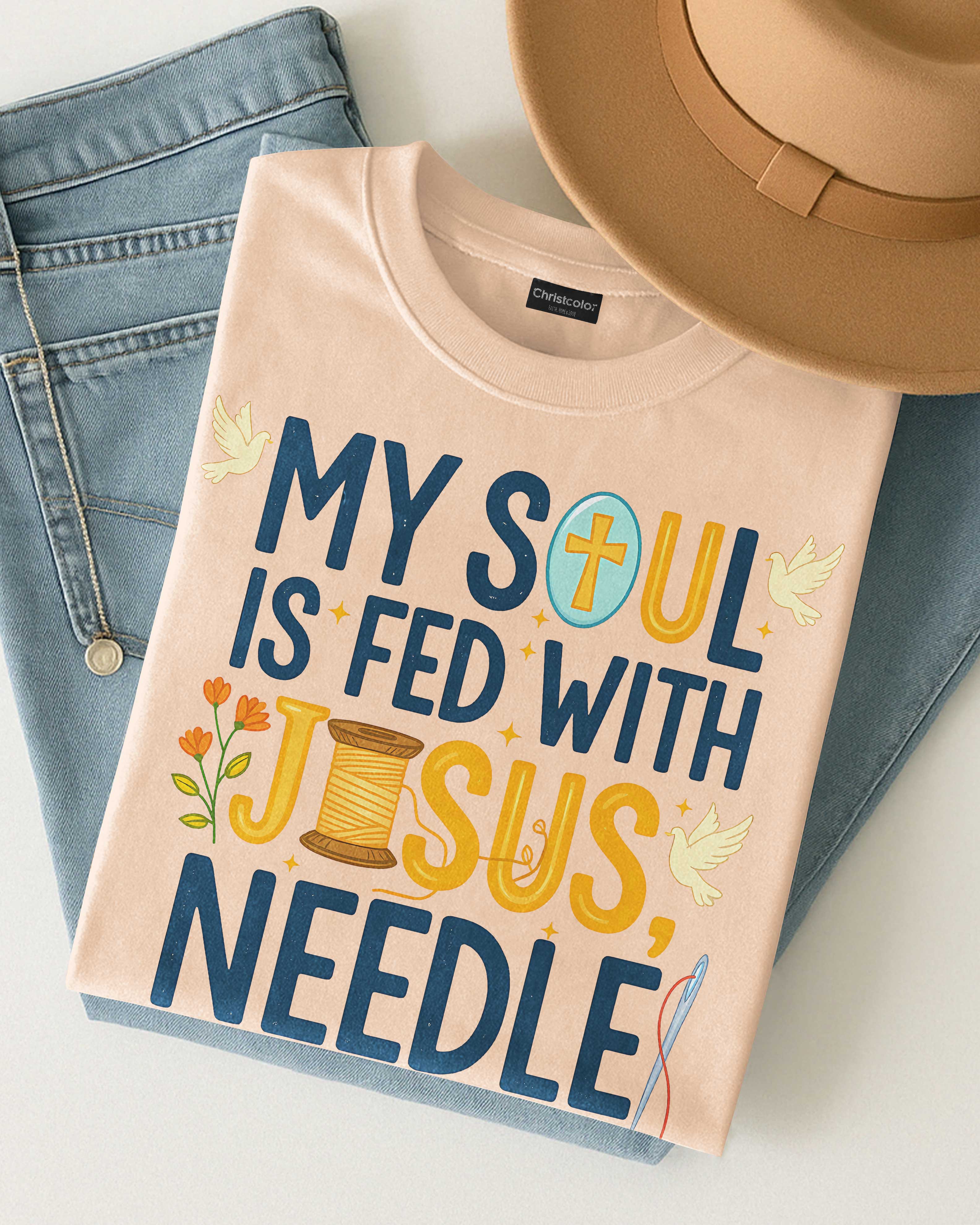 My Soul Is Fed With Jesus Needle T-Shirt