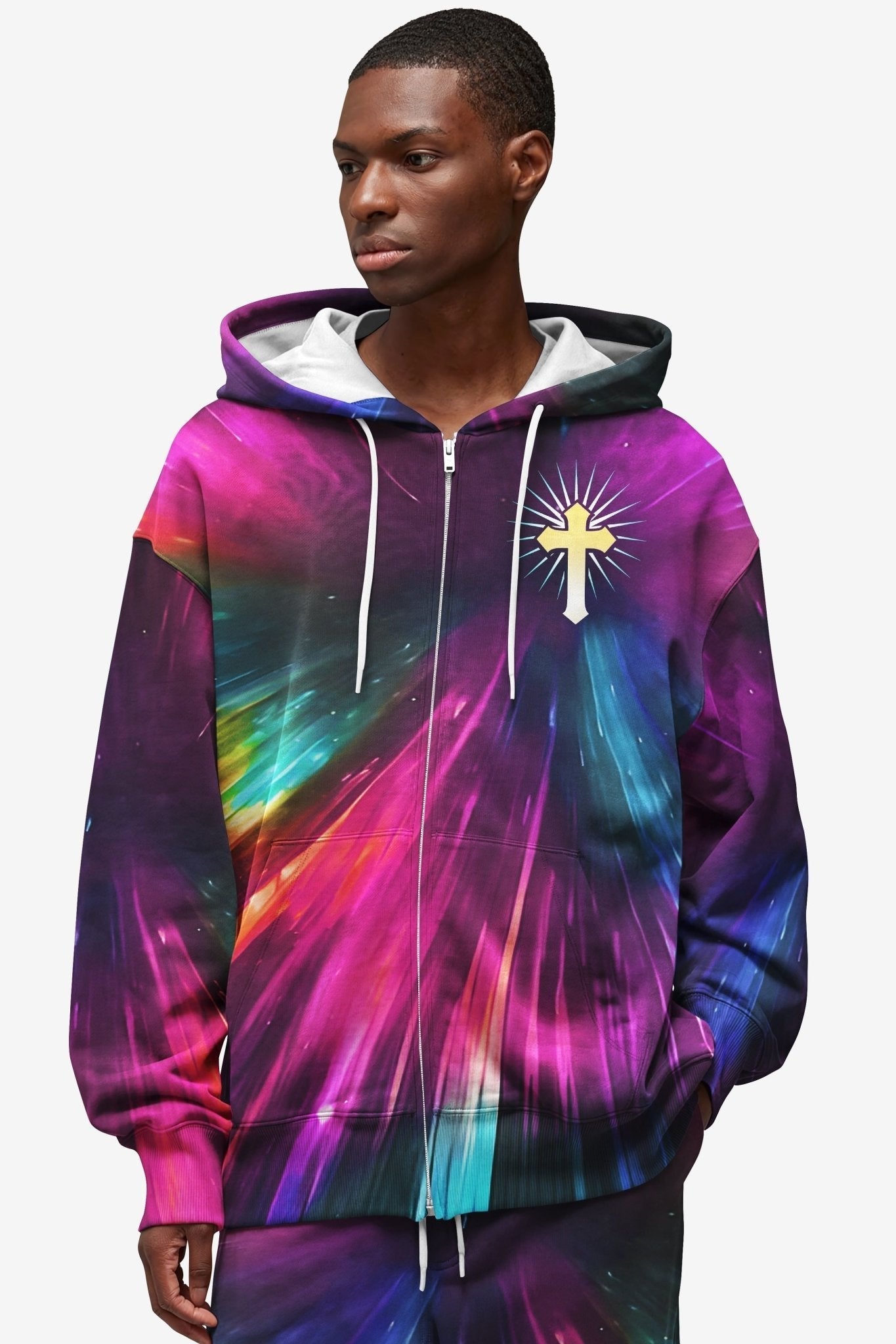 For God So Loved The World All Over Print Zip Hoodie