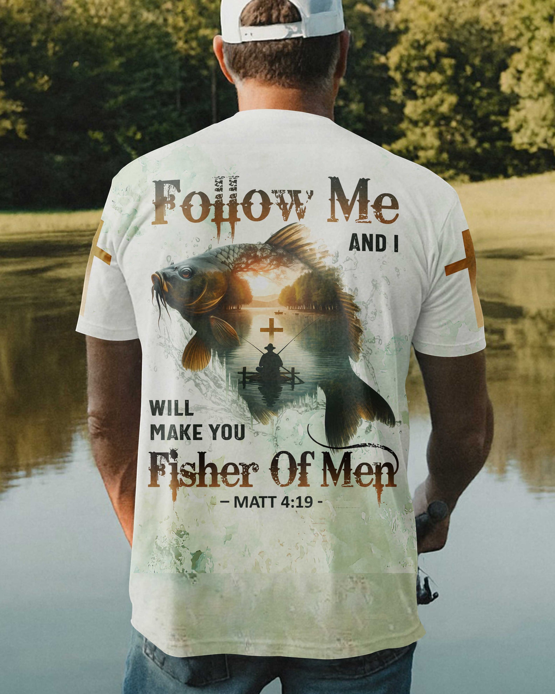 Follow Me And I Will Make You Fisher Of Men All Over Print T-Shirt