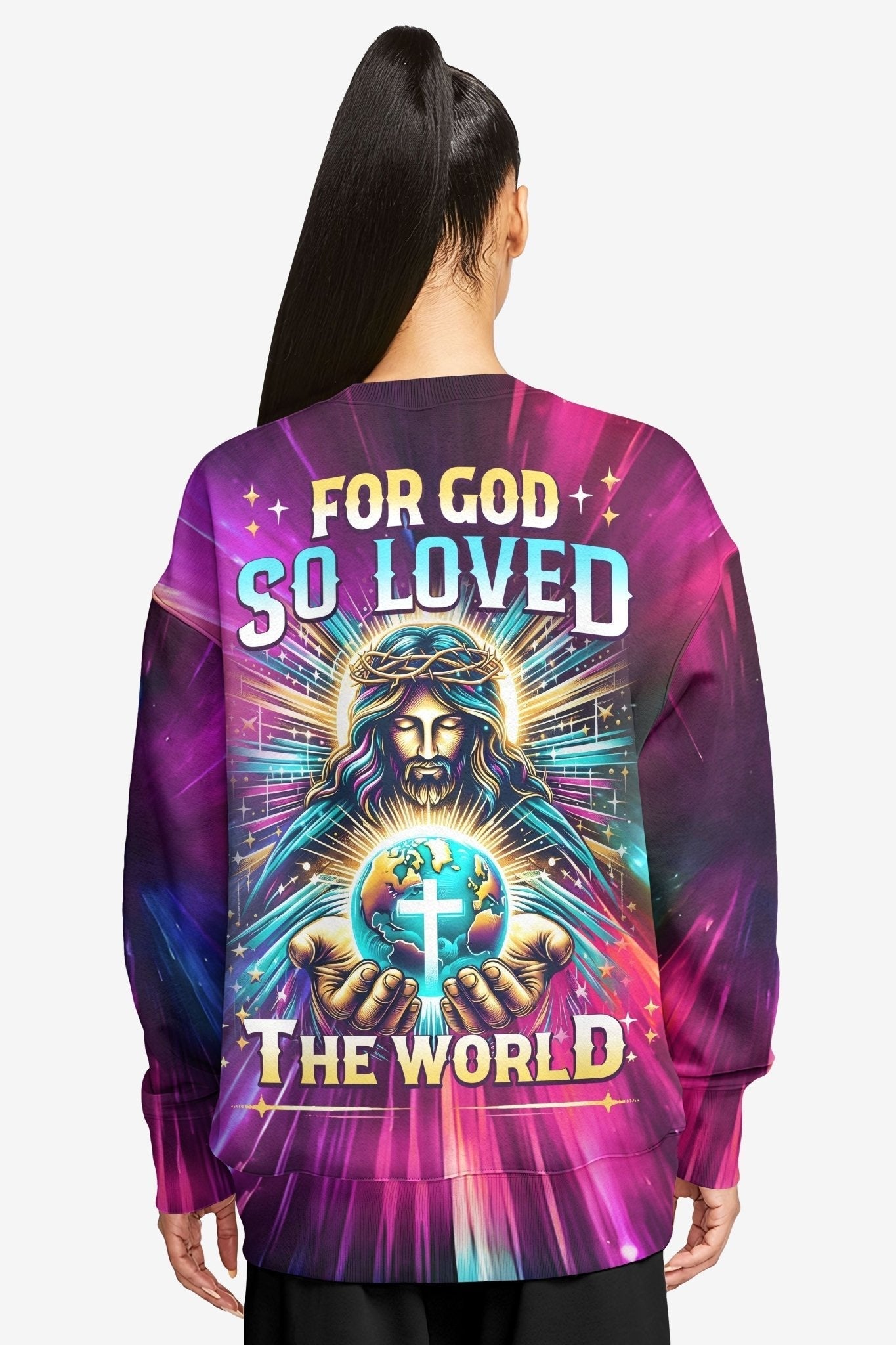 For God So Loved The World All Over Print Sweater
