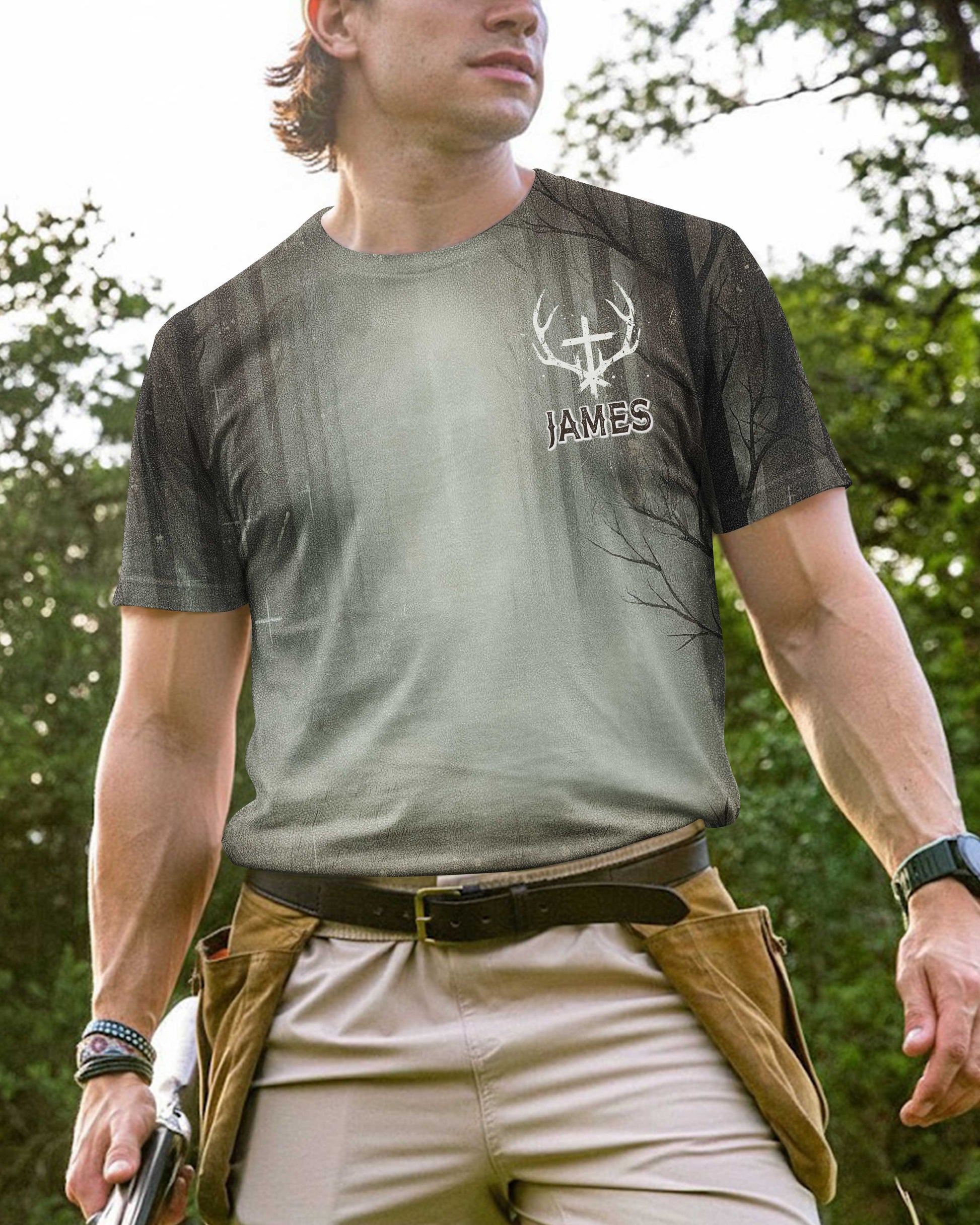 Born To Hunt Saved By Grace All Over Print T-Shirt