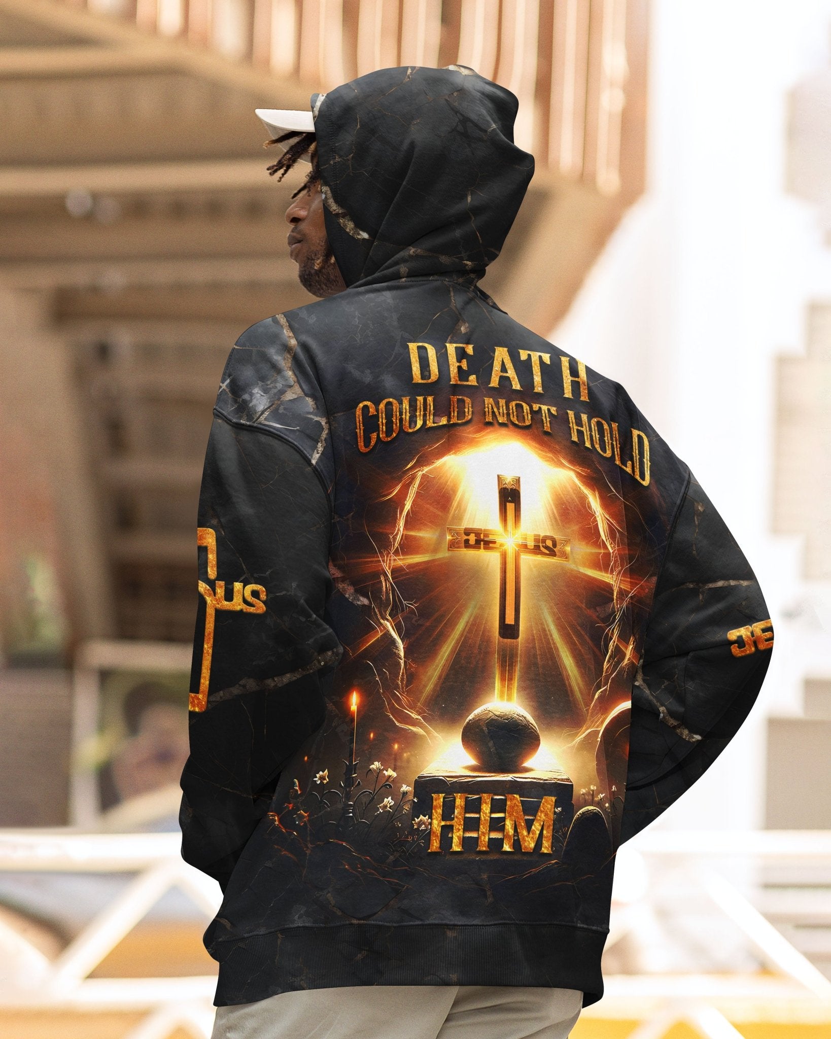 Death Could Not Hold Him All Over Print Zip Hoodie