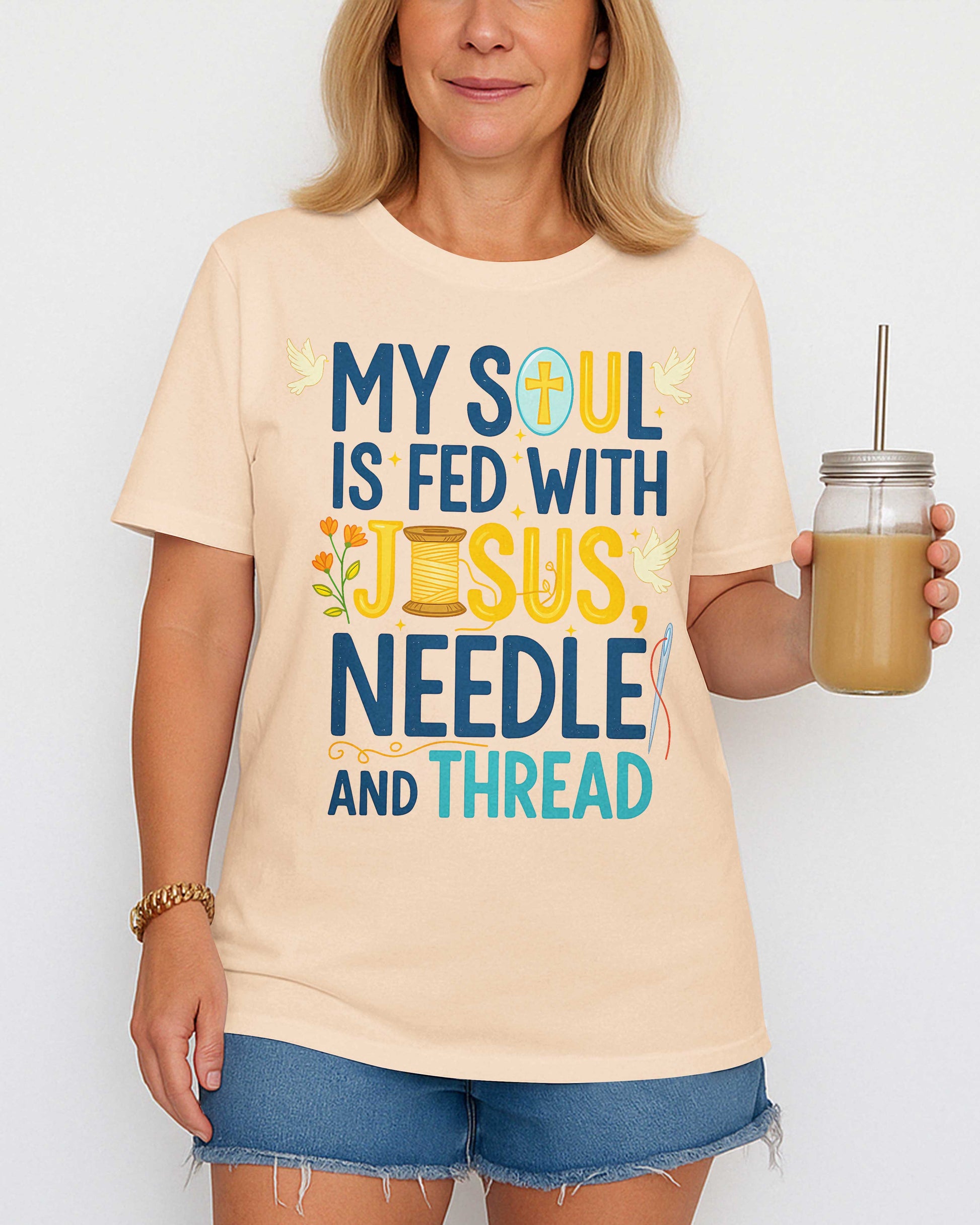My Soul Is Fed With Jesus Needle T-Shirt